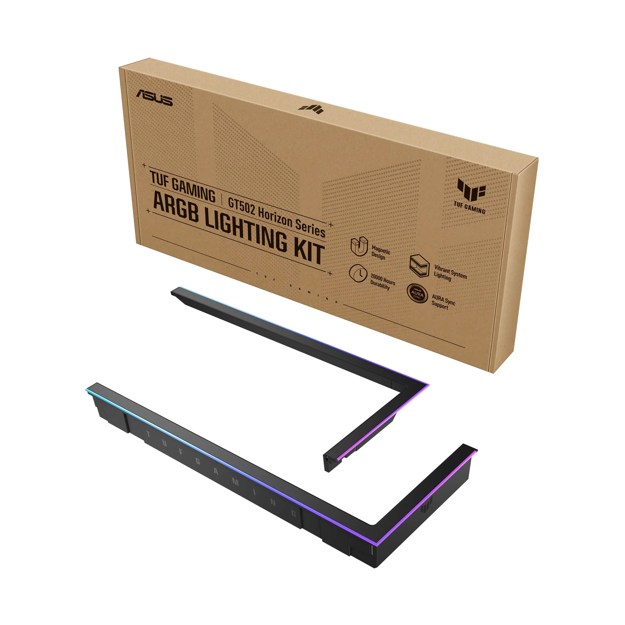 ASUS TUF GAMING GT502 HORIZON ARGB LIGHTING KIT BLACK, Kit di Illuminazione ARGB Compatibile con GT502 Horizon, Semplice Installazione, Fino a 20000 Ore di Durata, Compatibile con Aura Sync, Nero