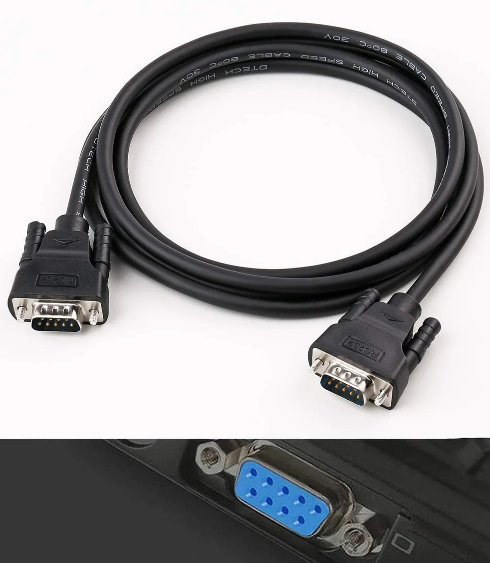 DTECH, da DB9 a DB9 RS232 - Cavo seriale null da maschio a maschio, cavo modem croce e cavo TX/RX, per comunicazioni dati (1,5 m, colore: nero)