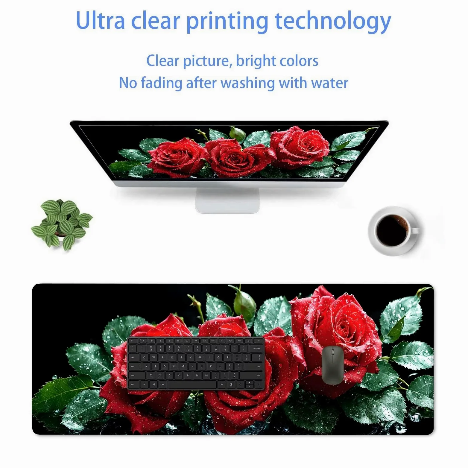Rosso Tappetino Mouse Gaming, Tappetino Mouse XXL 1200 x 500 mm, Tappetino Mouse Rosa, Mouse Pad con Base Antiscivolo, Bordi Cuciti Tappetino per Mouse, Tappetino Mouse Gaming di Alta Precisione S-22