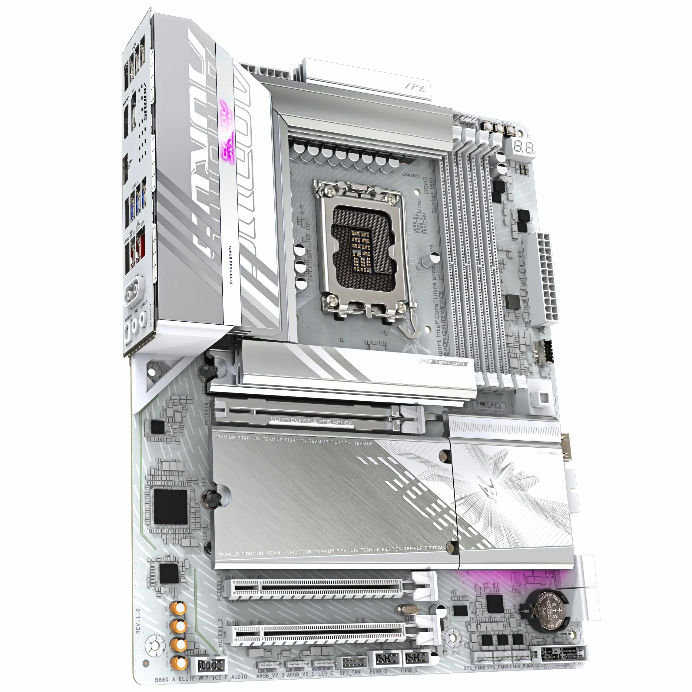 GIGABYTE B860 AORUS ELITE WIFI7 ICE Scheda madre - CPU Intel Core Ultra, VRM a 14+1+2+1 fasi, fino a 9200MHz DDR5, 1xPCIe 5.0 + 2xPCIe 4.0 M.2, LAN 2,5 GbE, WIFI 7, USB 4