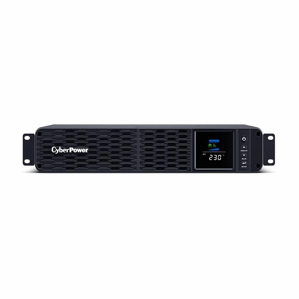 CyberPower CP2000EIPFCRM2U Line-Interactive UPS 2000VA/1200W Onda sinusoidale pura, AVR, LCD, USB (HID), DB9, RJ45 LAN Protection, uscita 86 IEC, Smart Slot per Opt. Comunicazione di rete