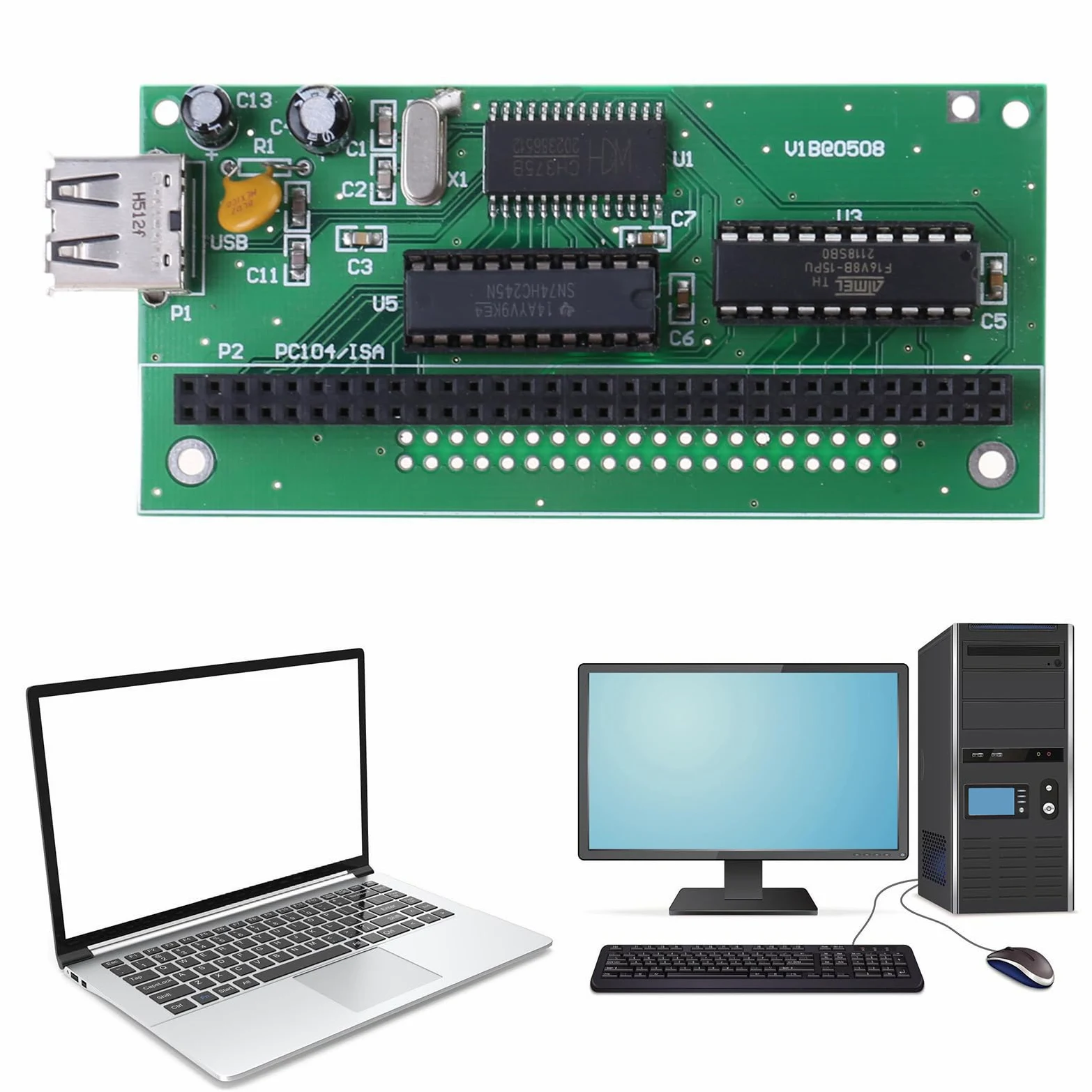 Scheda adattatore PC104 a USB PC104-USB per lo scambio di dati, scheda di conversione per sistemi informatici di controllo industriali