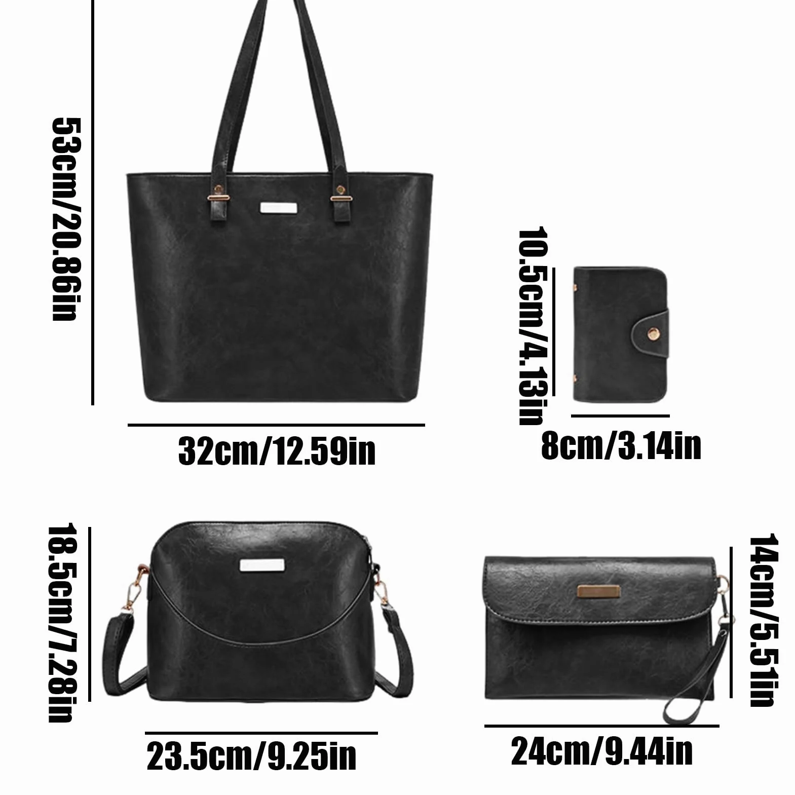 Set Di Borse Tote Custodia Portaoggetti Leggera Idrorepellente | Set da 4 Cartelle Per Riunioni di Lavoro, Campus Universitario, Pendolarismo, Viaggi di Lavoro e Weekend Fuori Porta