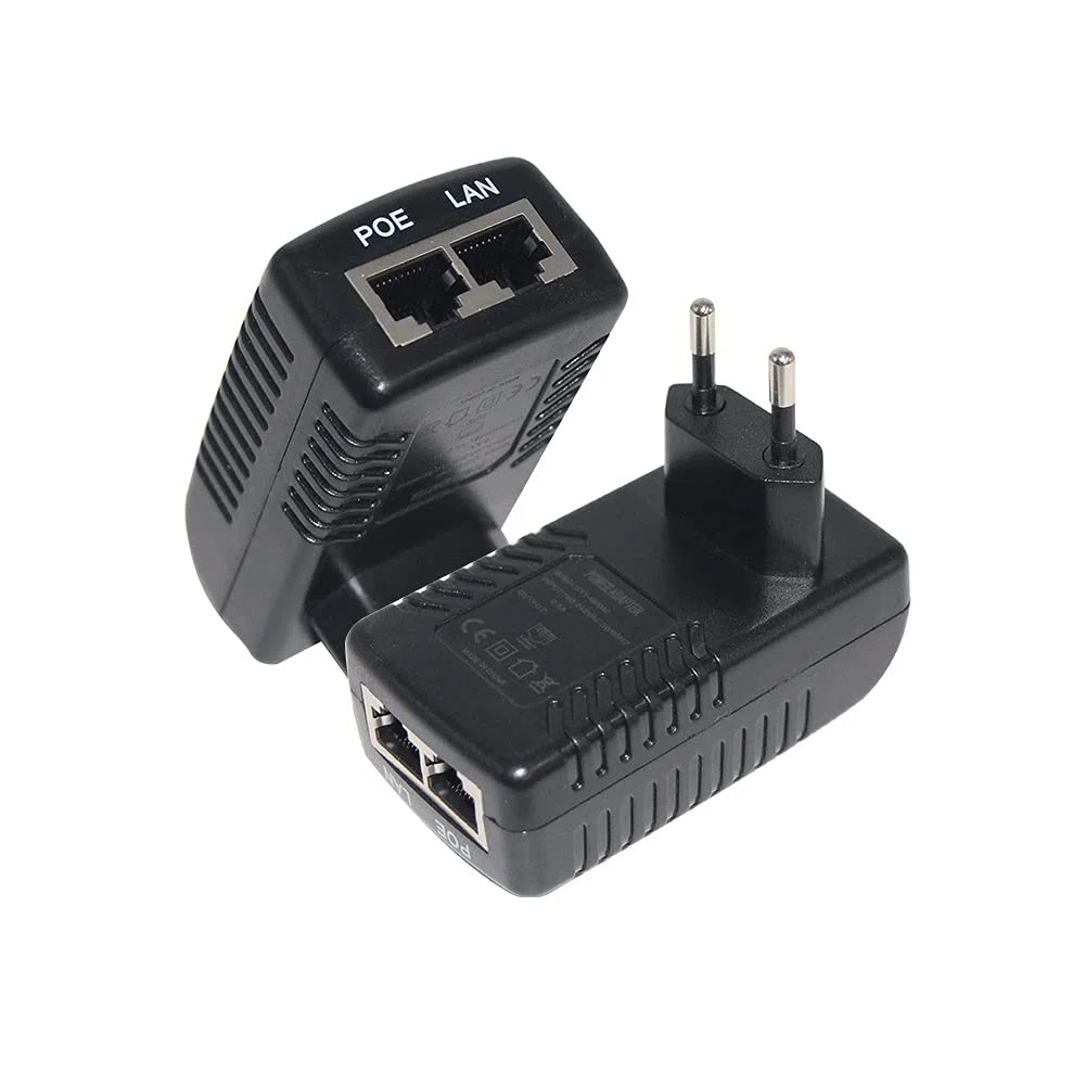 TOP CHARGEUR * Adattatore Caricatore Caricabatteria Alimentatore DC 24V 1A 24W Certificazione CE Iniettore POE Ethernet Connettore: RJ45 Compatibile con LAN Camera IP/Telefono IP/Switch Ethernet CCTV