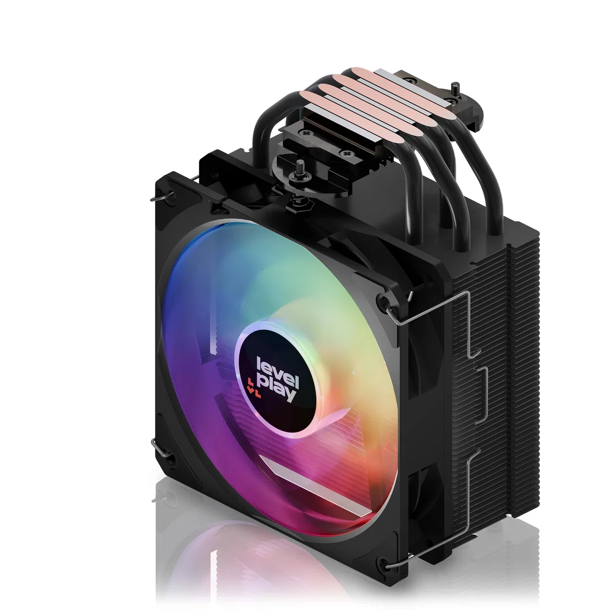 Levelplay Combat CA4 Dissipatore d'aria - TDP 200W, 4 Tubi Calore, Dissipatore di Calore Compatto, Ventola ARGB Gen 2 CF120 120mm (PWM), Aggiornabile Push-Pull, Compatibile con CPU AMD e Intel - Nero