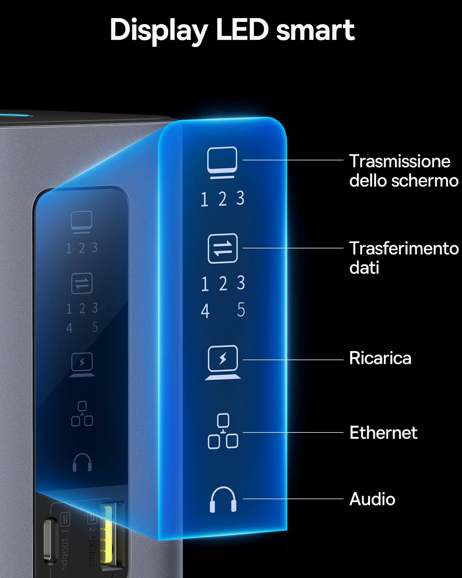 Baseus Docking Station USB C, Spacemate 11 in 1, [Displaylink per MacOS], 3 Monitor 4K, 10Gbps USB-C/A, PD 100W, Ethernet, Audio, per M1/M2/M3 e Win