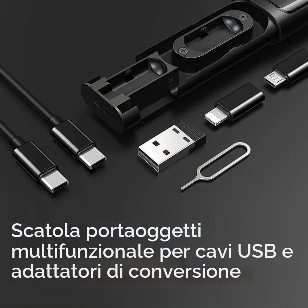 McDodo Set di Adattatori USB C 60 W, Multi 6 in 1 con Custodia, Lightning/Micro/TF e Slot per Schede SIM per Cavi da Viaggio