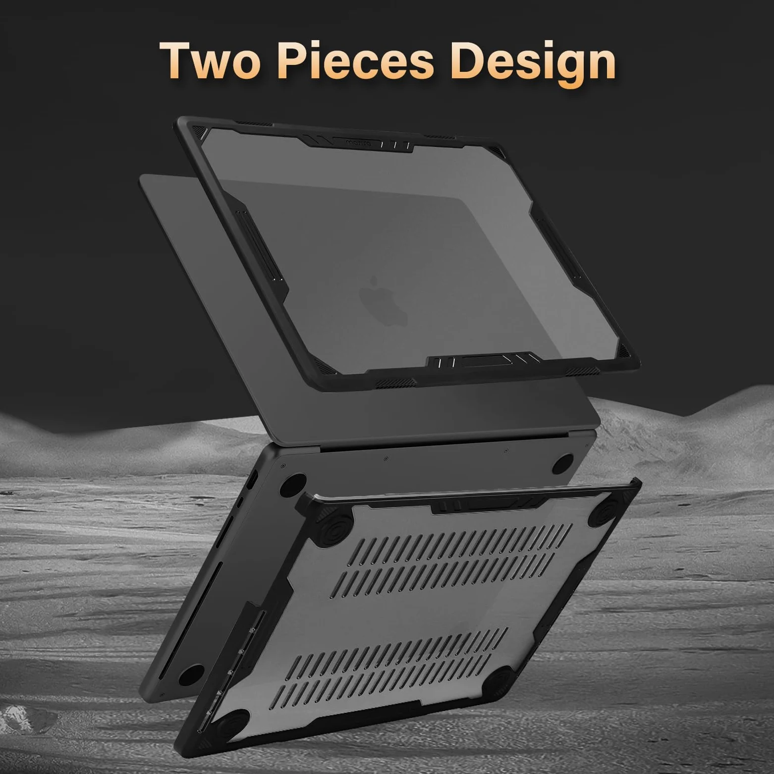 MOSISO Custodia Compatibile con MacBook Pro 14 Cover 2025-2021 M5 A3434 M4 A3112 A3185 A3401 M3 A2918 A2992 M2 A2779 M1 A2442,Case Paraurti TPU Geometrico Simmetrico&Copritastiera&Tipo C, Nero