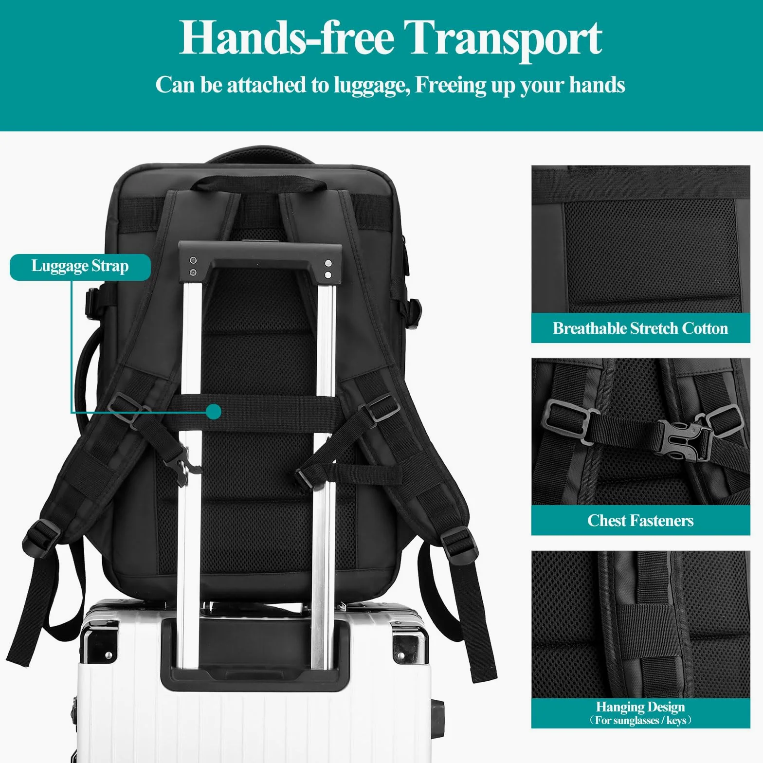 Long Keeper Zaino Viaggio Zaino per Portatile 15.6 Pollici Zaino Porta PC Impermeabile Zaino Lavoro Borse da Viaggio Cabina Uomo Donna con Porta di Ricarica USB