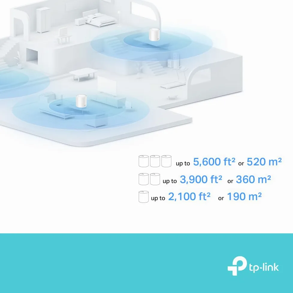 TP-Link Deco X10 AX1500Mbps Sistema WiFi 6 a rete dual-band per tutta la casa, amplificatore WiFi basato su AI, 2 porte Gigabit, copertura fino a 3900 m², collega fino a 120 dispositivi, gioco e 4K