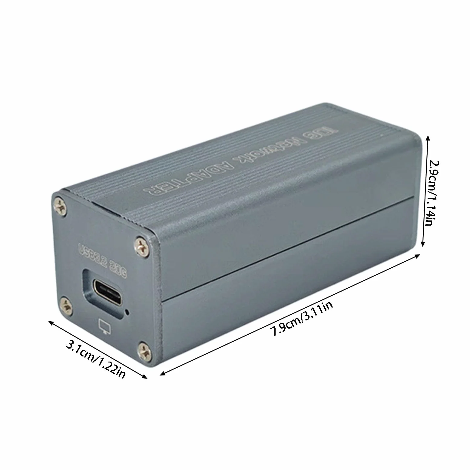 Adattatore LAN esterno con connessione USB C, dongle Ethernet in metallo per computer desktop e laptop, dimensioni compatte da viaggio per trasporto all ' uso Dongle Lan Ethernet per computer