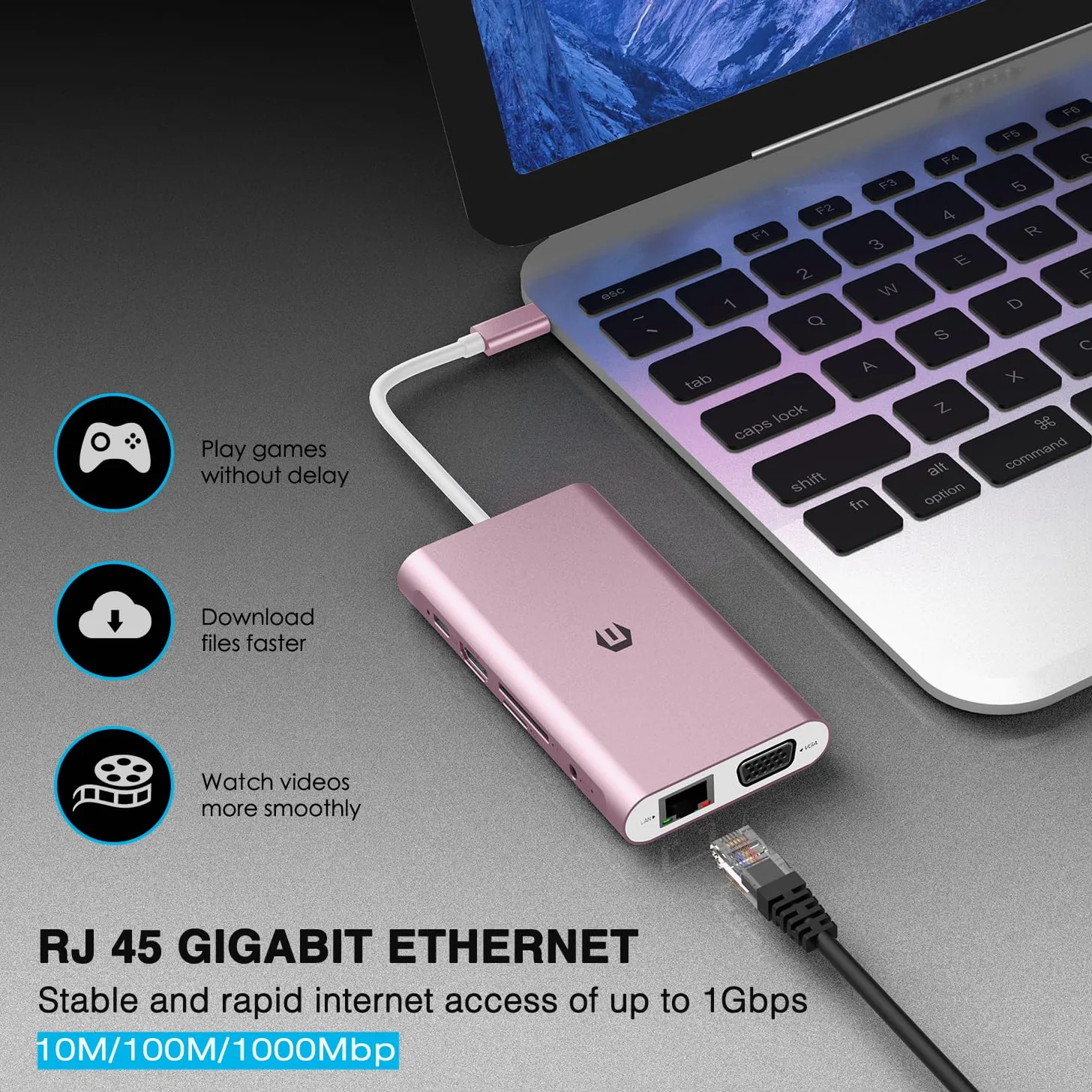 Hub USB C, adattatore 11 in 1 USB C con Vga, audio 3,5 mm, 4 USB A, docking station USB C per MacBook Pro, Surface Pro e dispositivi di tipo C
