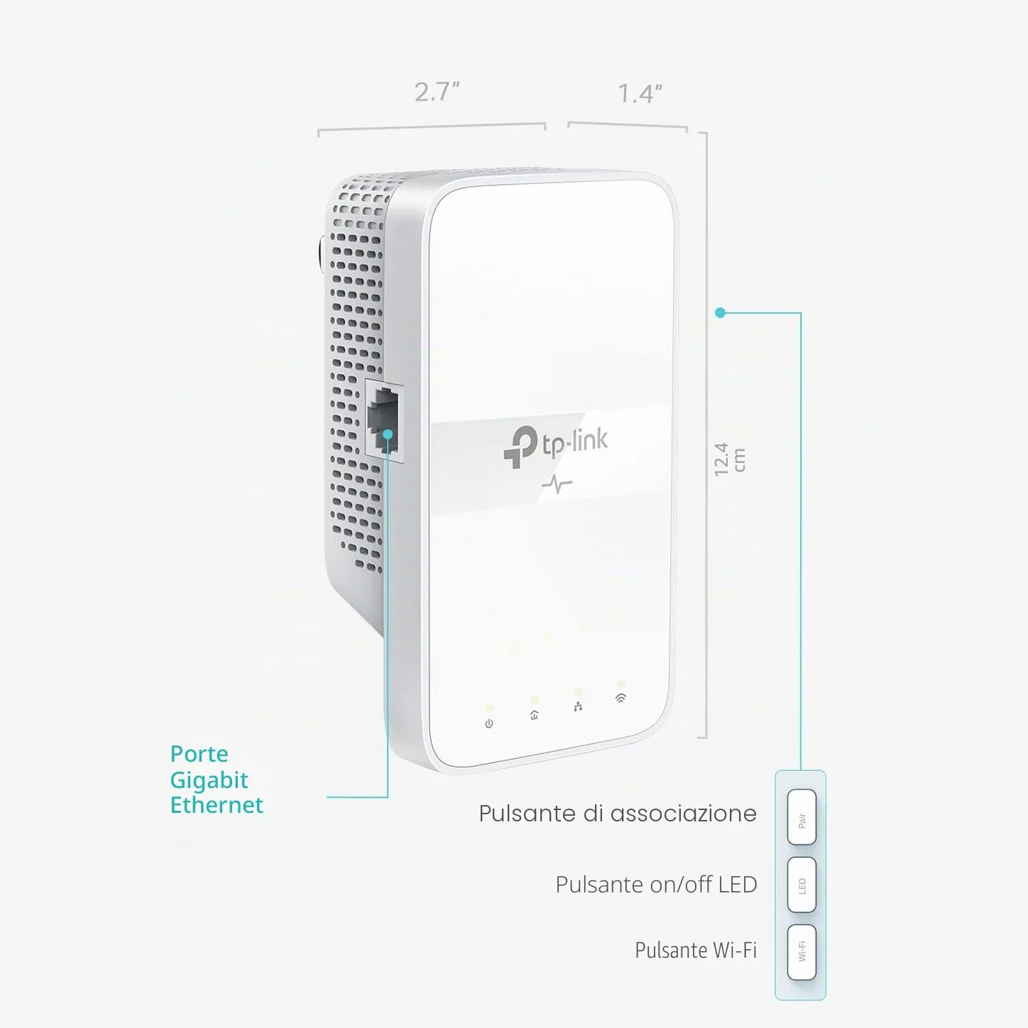 TP-Link Powerline Wi-Fi Extender (TL-WPA7617) - AV1000 Powerline Ethernet Adapter with AC1200 Dual Band Wi-Fi, Gigabit Port, Passthrough, OneMesh, Ethernet Over Power, Plug & Play, Add-on Unit