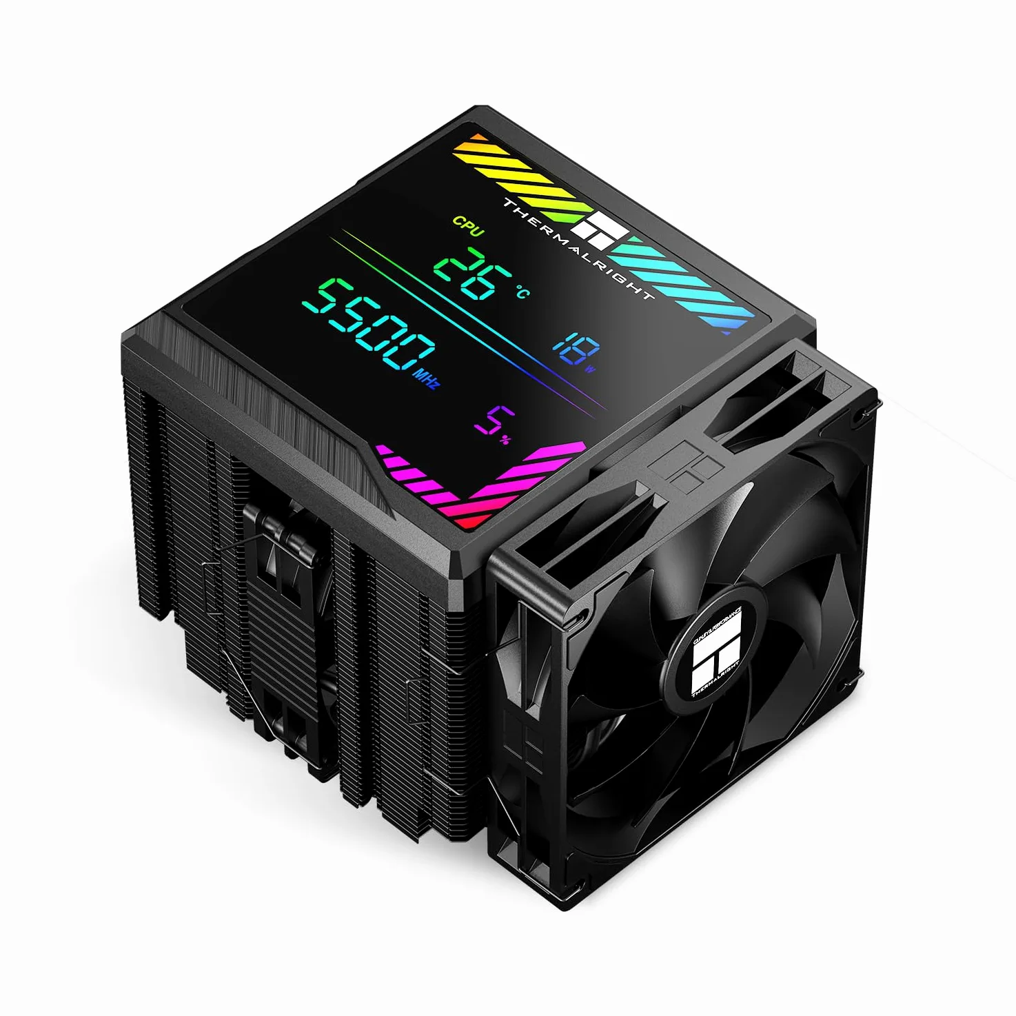 Thermalright TR Peerless Assassin 140 Digital Black Radiatore digitale per CPU Air con 6 tubi di calore,copertura magnetica per display a doppia torre e ventola,per AM4/AM5 e Intel lga1851/2011