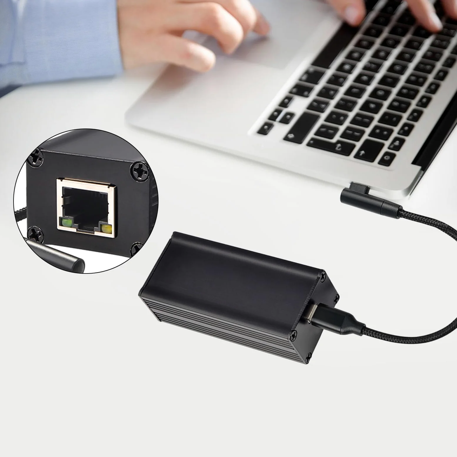 10/100Mbps Ethernet Power Over Supply Scheda di rete Alimentazione Tipo C Tablet Adattatore di ricarica rapida USB C al convertitore