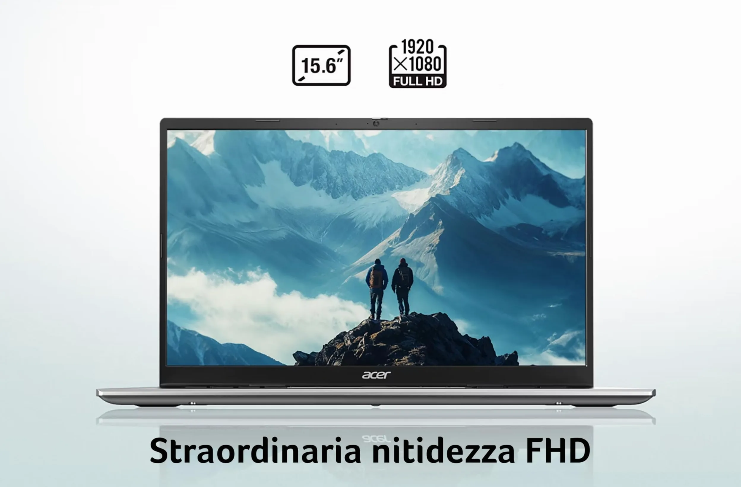 Acer Chromebook 315 + Mouse Wireless, Ram 4 GB DDR5, eMMC 64 GB, Display 15.6" FHD, CB315-8H-878V, Notebook, PC Portatile, Processore MediaTek Kompanio 540, Scheda Grafica ARM Mali, ChromeOS, Silver