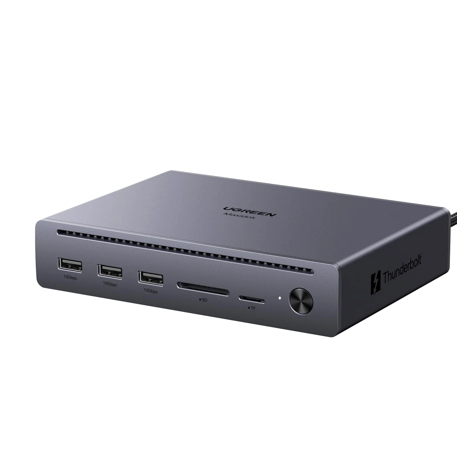 UGREEN Maxidok Thunderbolt 5 Docking Station Revodok 10 in 1 Hub USB C con 2*TBT5 120Gbps 8K60Hz DisplayPort Multi-Display 3*USB-A 3.2 10Gbps RJ45 Gigabit Lettore di Schede SD TF 110W Max Carica