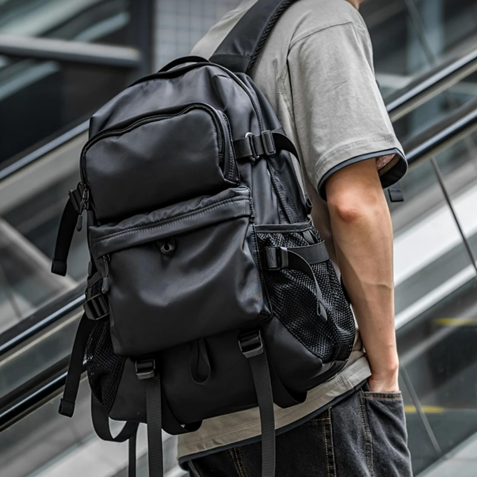 Zaino da Viaggio per Laptop 15,6 Pollici con Passeggiata Lo Scompartimento delle Scarpe del Cinturino Bagaglio-Light Blue
