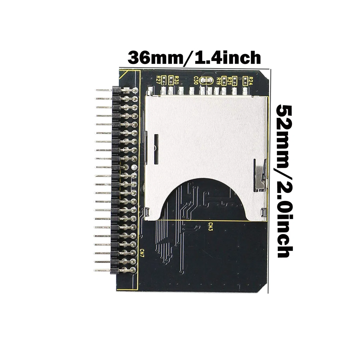 GINTOOYUN Adattatore da scheda SD a IDE da 6,3 cm, da scheda di memoria SD SDHC SDXC MMC a IDE da 2,5 pollici, adattatore convertitore maschio a 44 pin