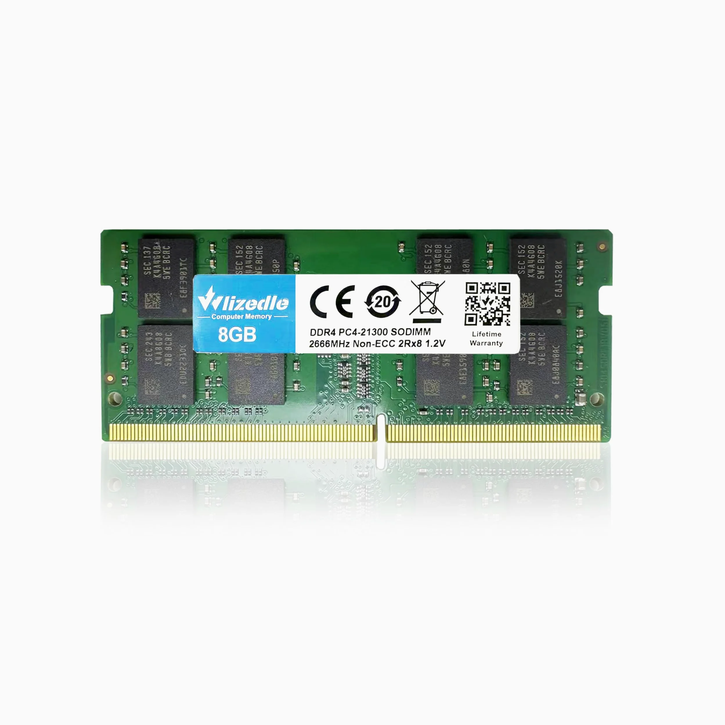 DDR4 2666MHz Laptop Memoria RAM 16GB Kit (2x8GB) CL19 SO-DIMM Modulo di Memoria PC4-21300 260-Pin 1.2V Non-ECC 2Rx8 Upgrade Notebook Memory per Computer Portatile, Verde
