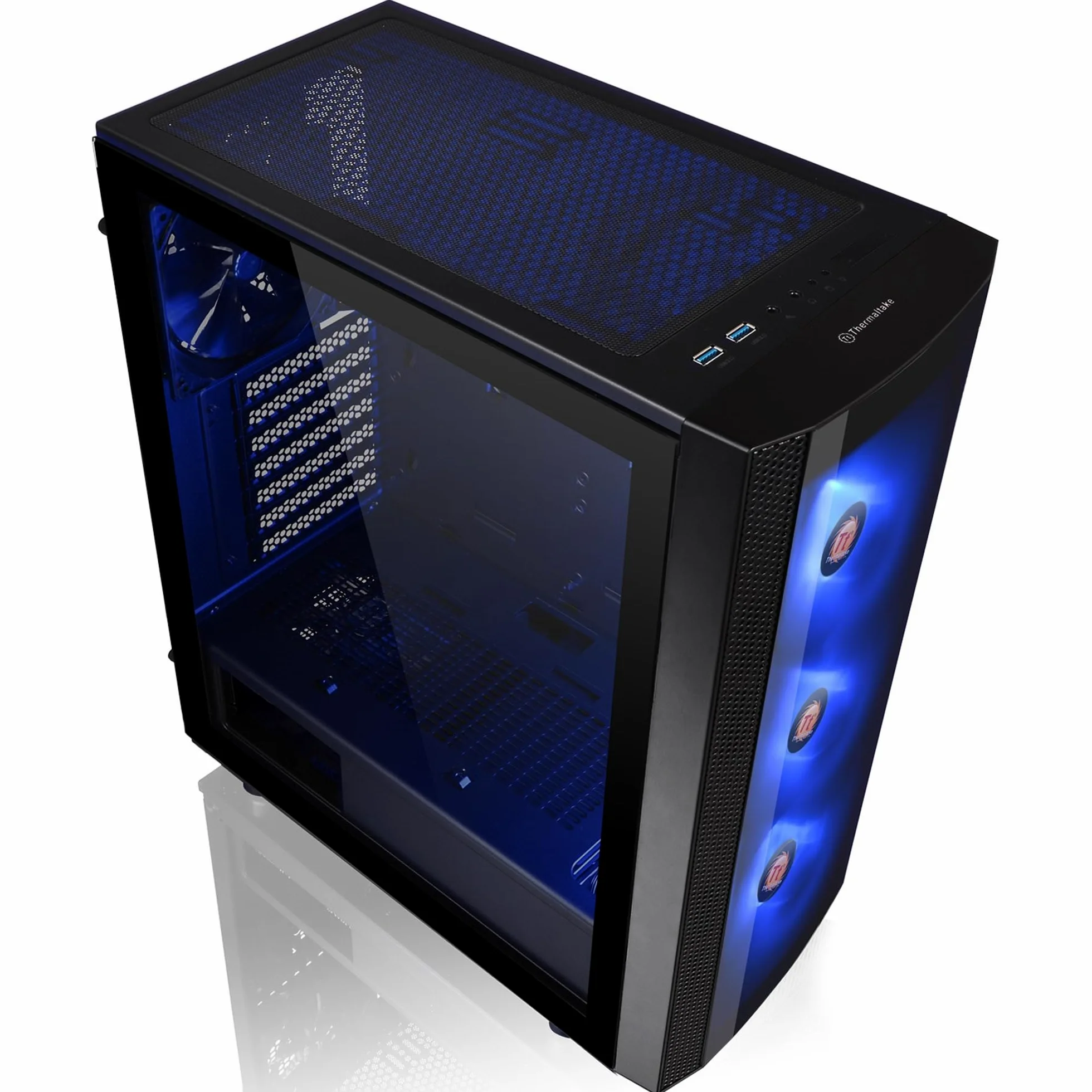 Thermaltake Versa J25 TG RGB Case per Desktop PC, Nero