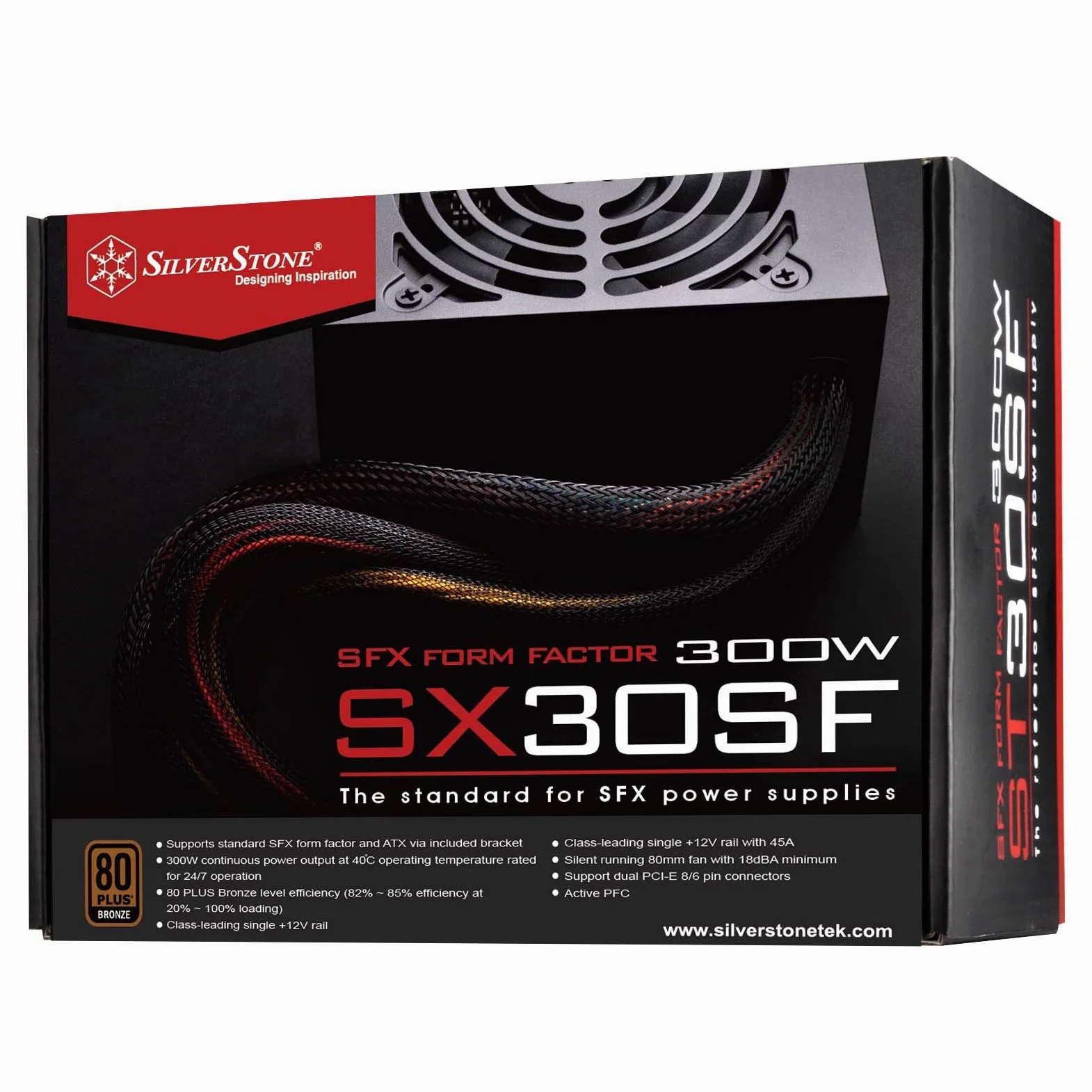 SilverStone SST-ST30SF v 2.0 - Alimentatore per PC SFX Series, 300W 80 Plus Bronze PC Power Supply, Low Noise 92mm