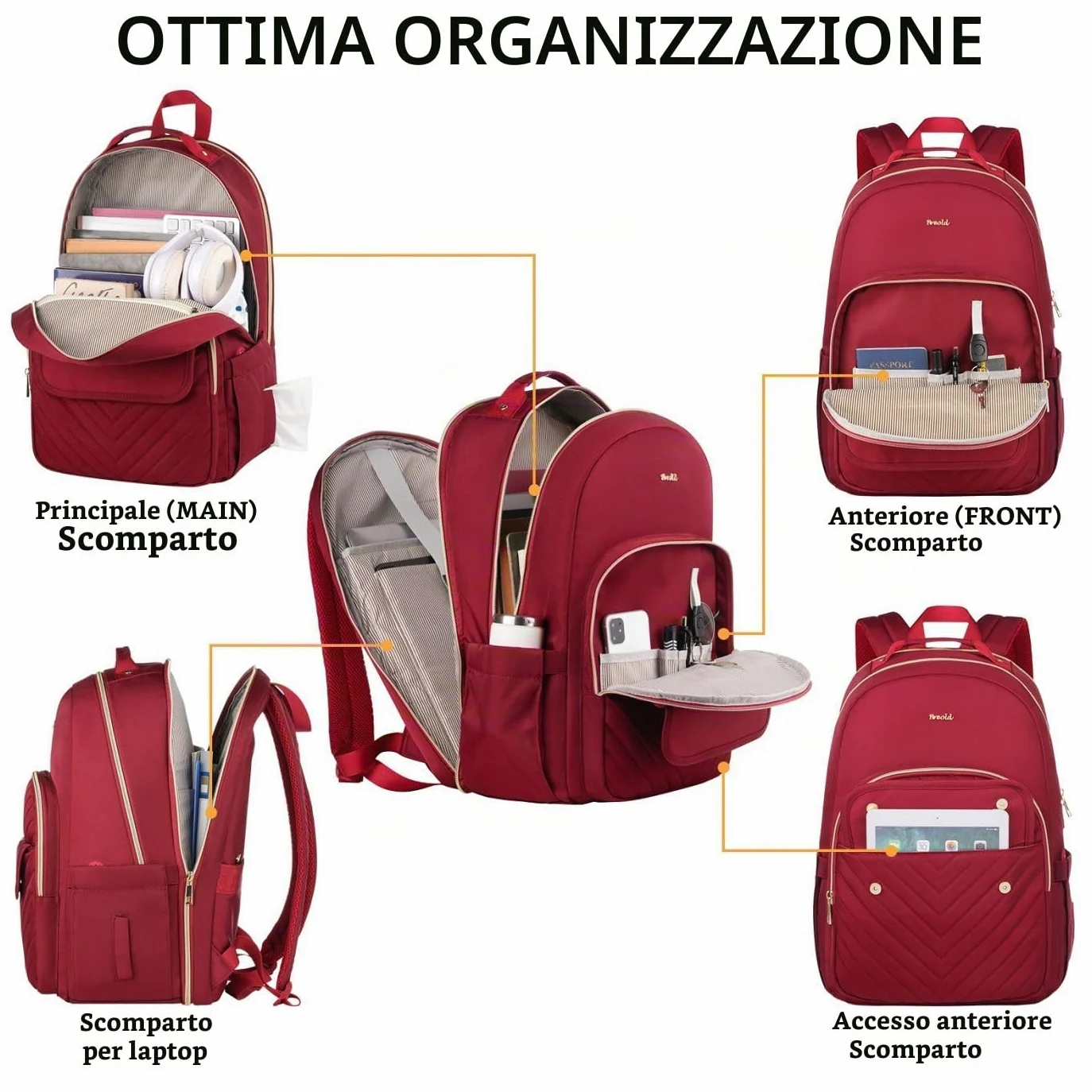 Zaino Scuola Ragazza Zaino Porta PC Donna per per Computer Portatile 17,3 Pollici,Zaino Scuola Superiore con Porta USB per università,Viaggi, Lavoro,Ufficio