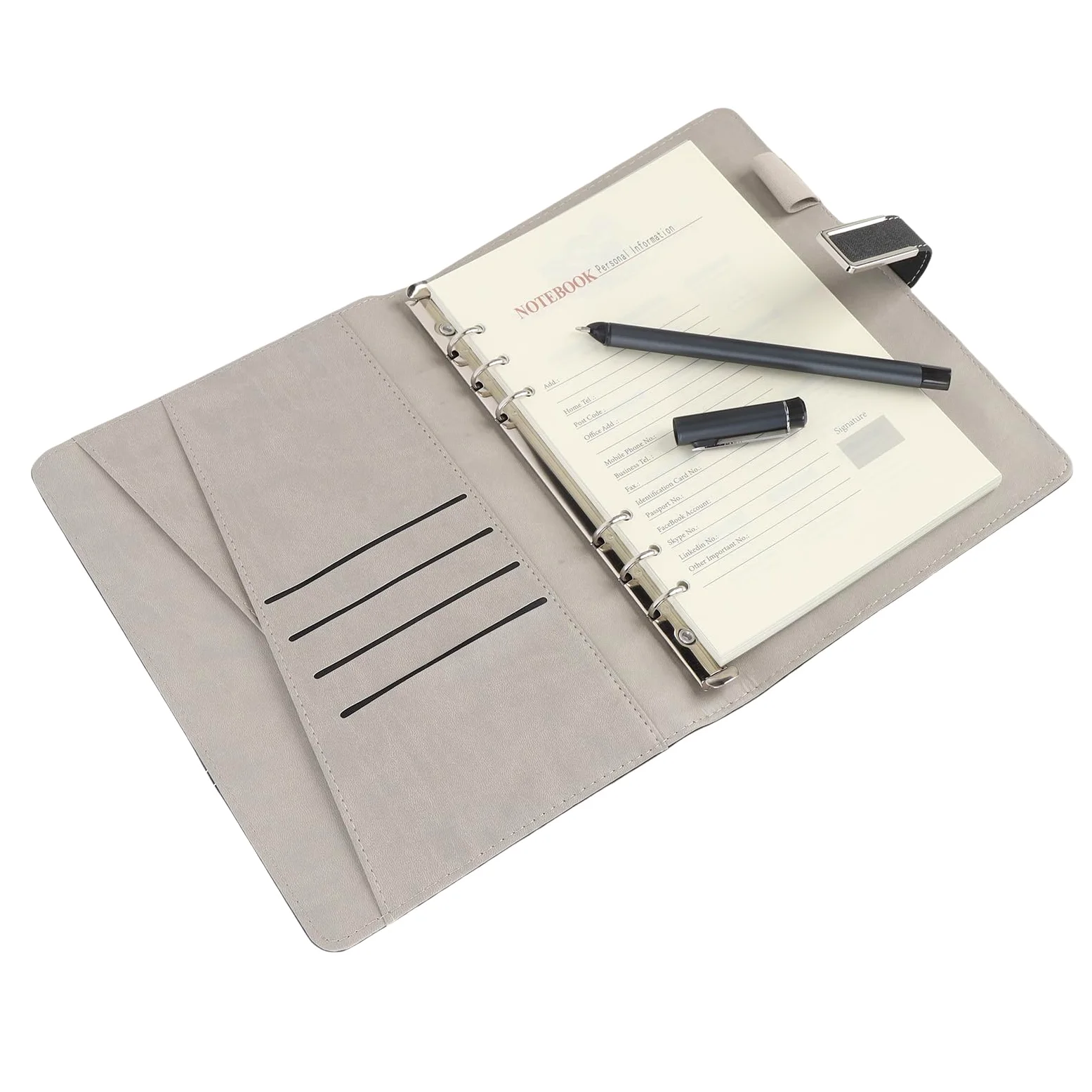 Keenso Set Smart Pen per Notebook, Smart Pen Digitale BT5.0 in Lega di Alluminio con Sincronizzazione OCR e Riproduzione Tratto, Penna 250 MAh 80 Fogli a Fogli Mobili per Studenti in Ufficio (BLACK)
