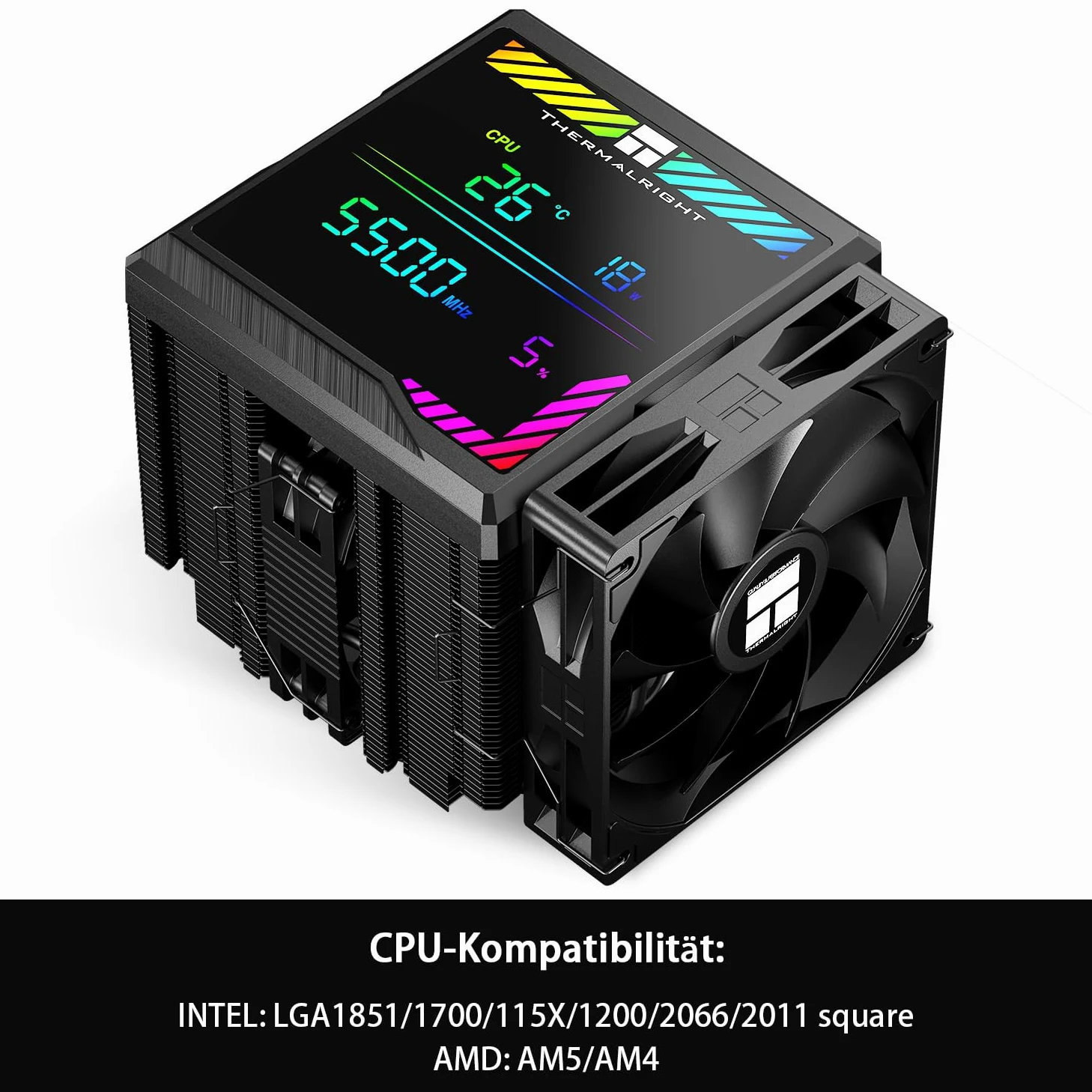 Thermalright TR Peerless Assassin 140 Digital Black Radiatore digitale per CPU Air con 6 tubi di calore,copertura magnetica per display a doppia torre e ventola,per AM4/AM5 e Intel lga1851/2011