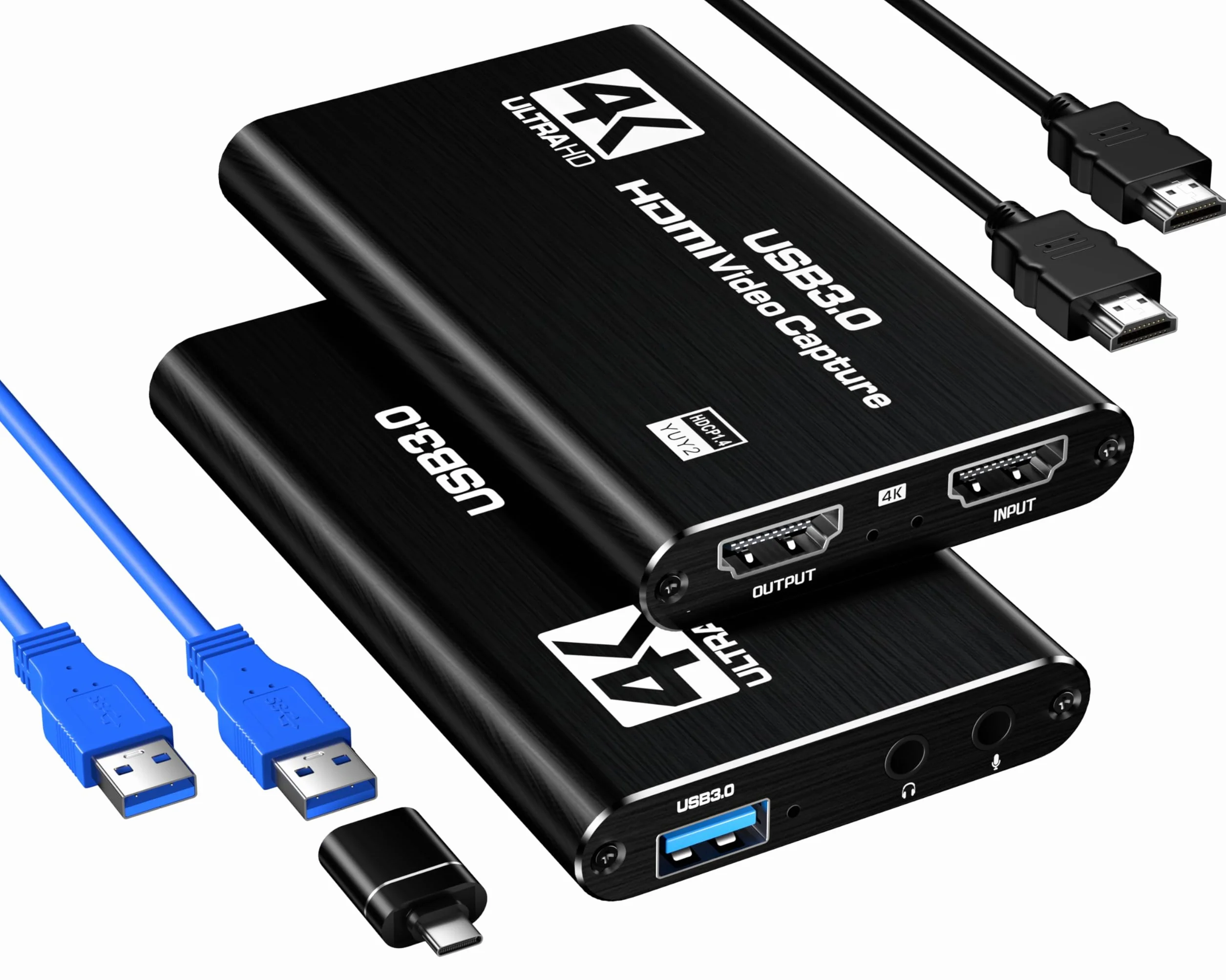 Scheda di acquisizione HDMI, USB 3.0 1080P 60 FPS, scheda di acquisizione video con loop out HDMI e ingresso microfono, acquisizione di giochi a bassa latenza per streaming, compatibile con