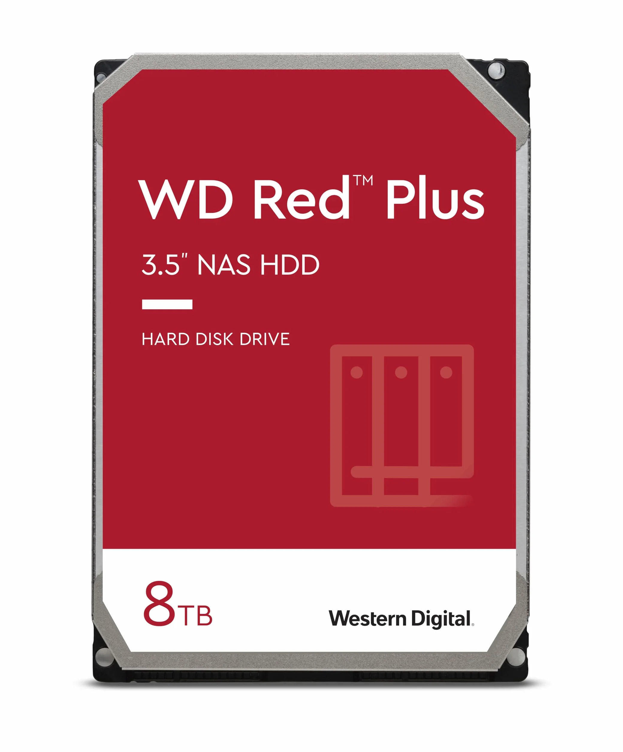 WD Red Plus 8TB per NAS Hard Disk interno da 3.5”, 5400 RPM Class, SATA 6 GB/s, CMR, Cache da 128 MB, Garanzia 3 anni