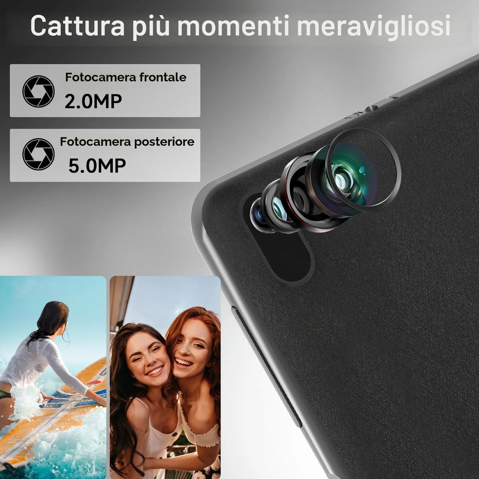 BYANDBY Tablet Android 12.0 da 7 pollici, 4 GB + 32 GB ROM (espansione 1 TB), Quad-Core, WiFi, GMS, doppia fotocamera, educativo, gioco (nero)