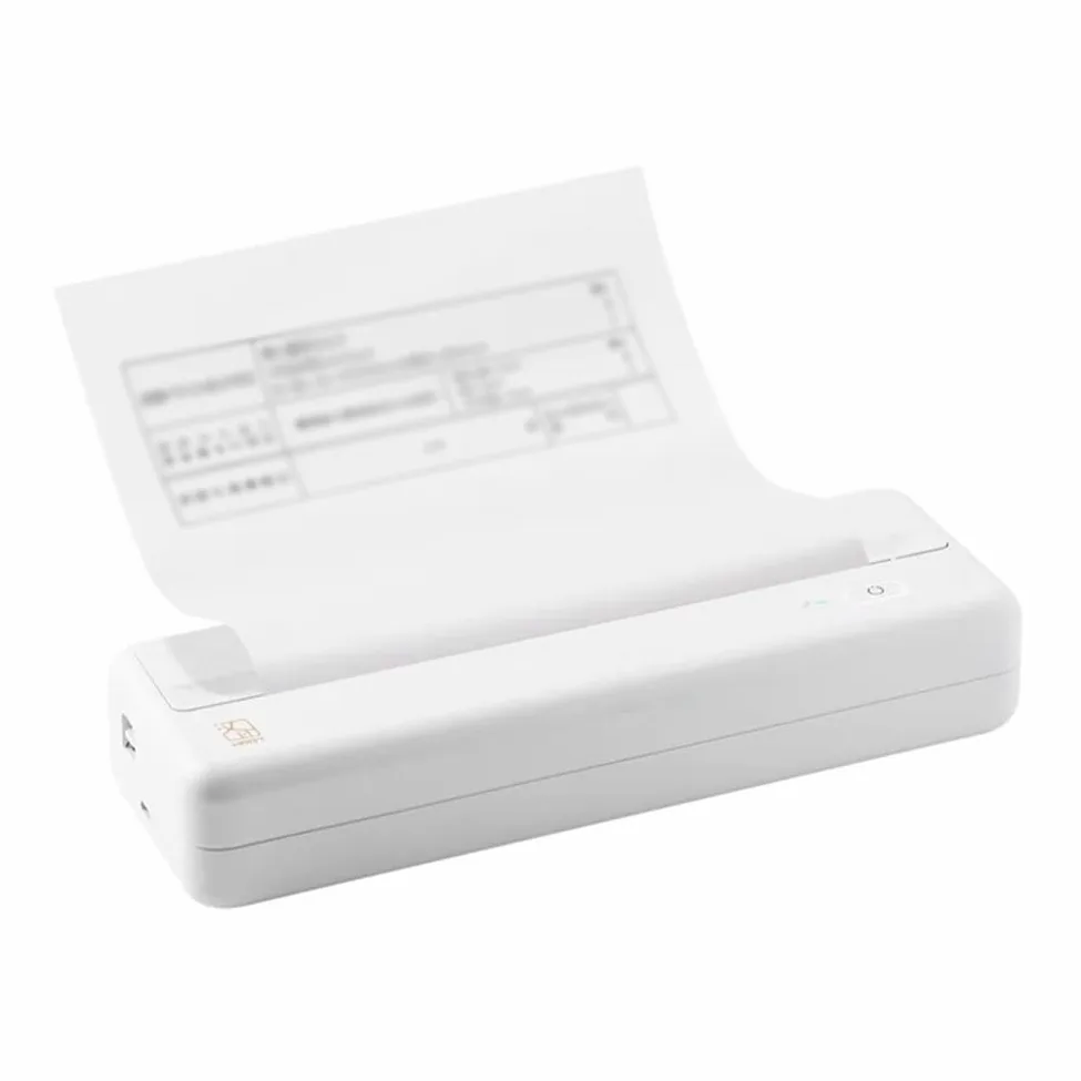 Stampante termica portatile wireless, stampante compatta da viaggio per casa e ufficio, stampante A4 senza inchiostro, supporta carta da 210 mm/110 mm, per la scuola e la stampa quotidiana