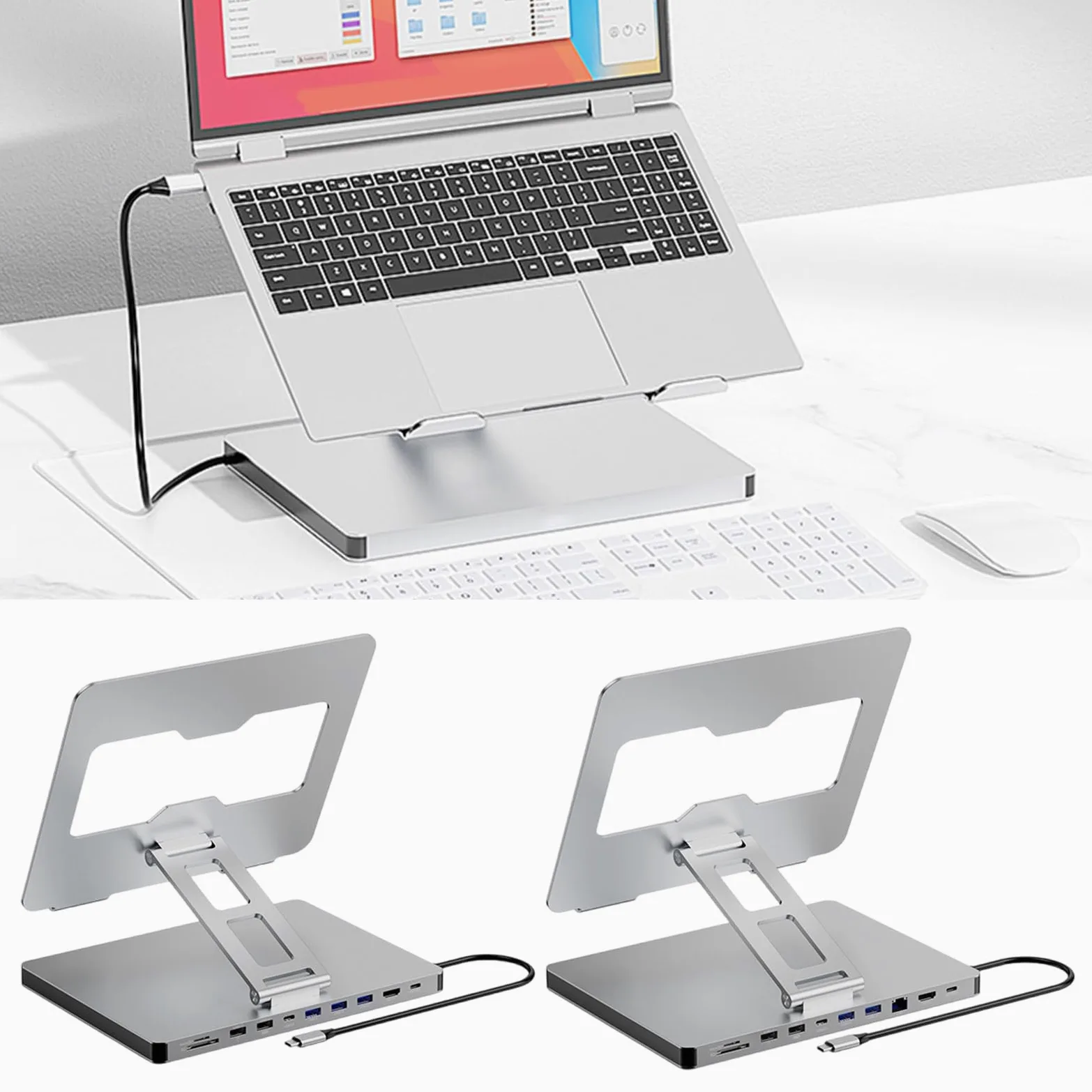 Docking station per laptop con 10 porte 3USB3.0 PD100W 4K60hz Output Notebook Holder per viaggiatori d'affari studente accessorio per laptop