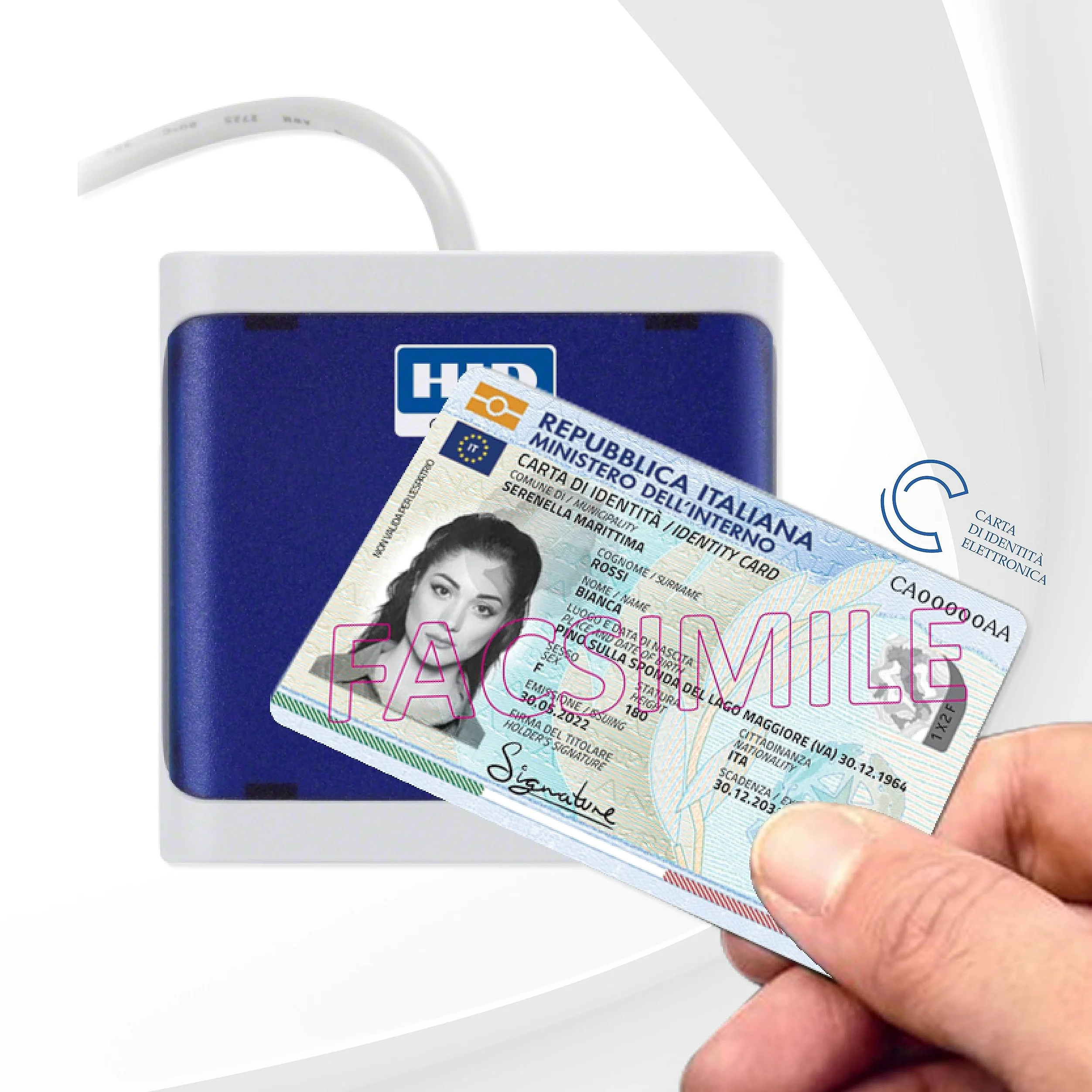 INTERNAVIGARE HID Omnikey 5022 - Lettore USB per la carta d'identità elettronica CIE 3.0 - Plug&Play per MAC e Win (tutte le versioni)