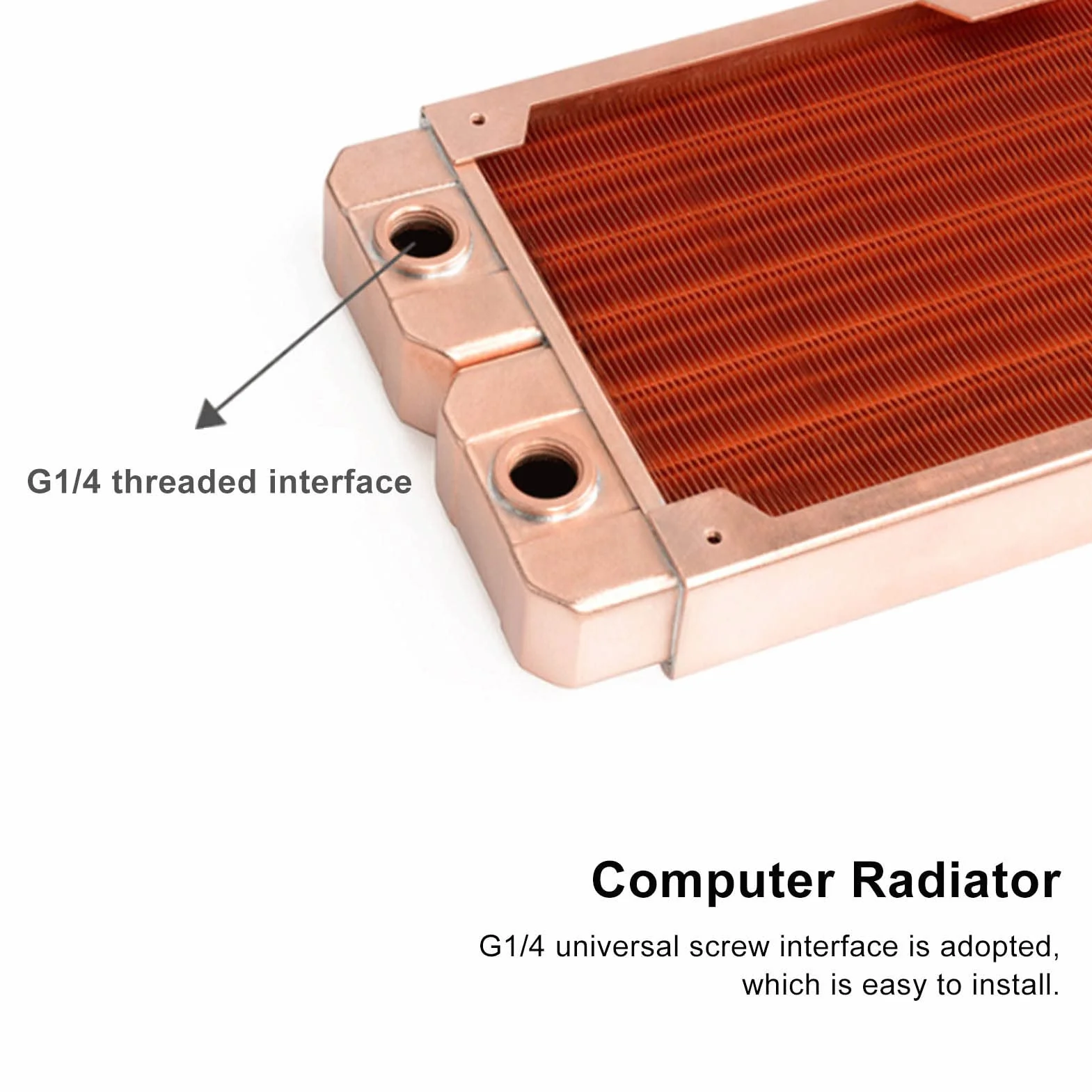 Radiatore in Rame CPU di Raffreddamento Ad Acqua, Filettatura G1/4 Forte Dissipazione del Calore CPU Silenziosa Kit di Raffreddamento Ad Acqua per Computer (120 Mm)