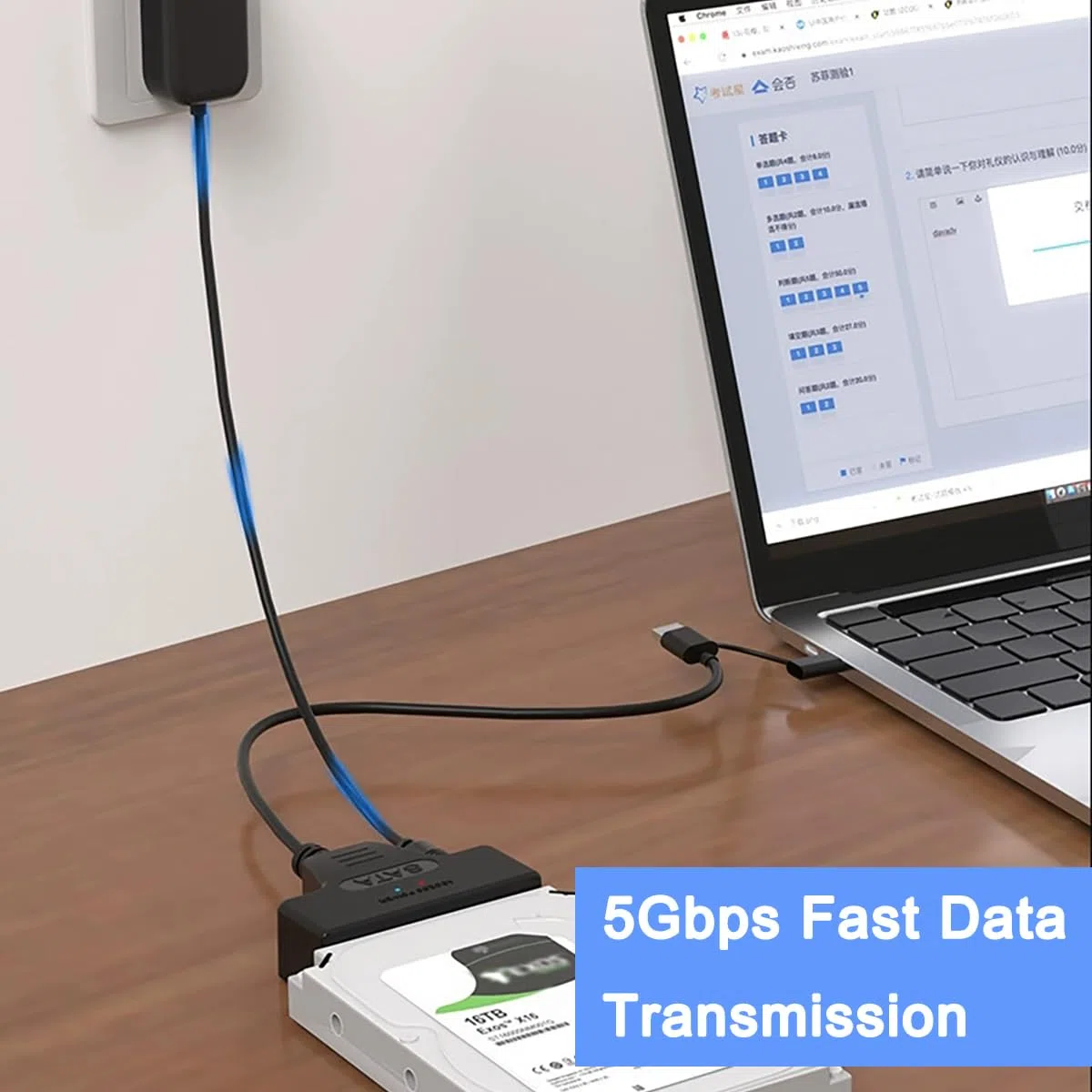 Cavo dati da SATA to USB Adattatore da USB 3.0 a disco rigido sata,Compatibile con dischi rigidi esterni e interni Adattatori SSD/HDD da 2,5 3,5 pollici Supporto per sistemi operativi Windows, Mac