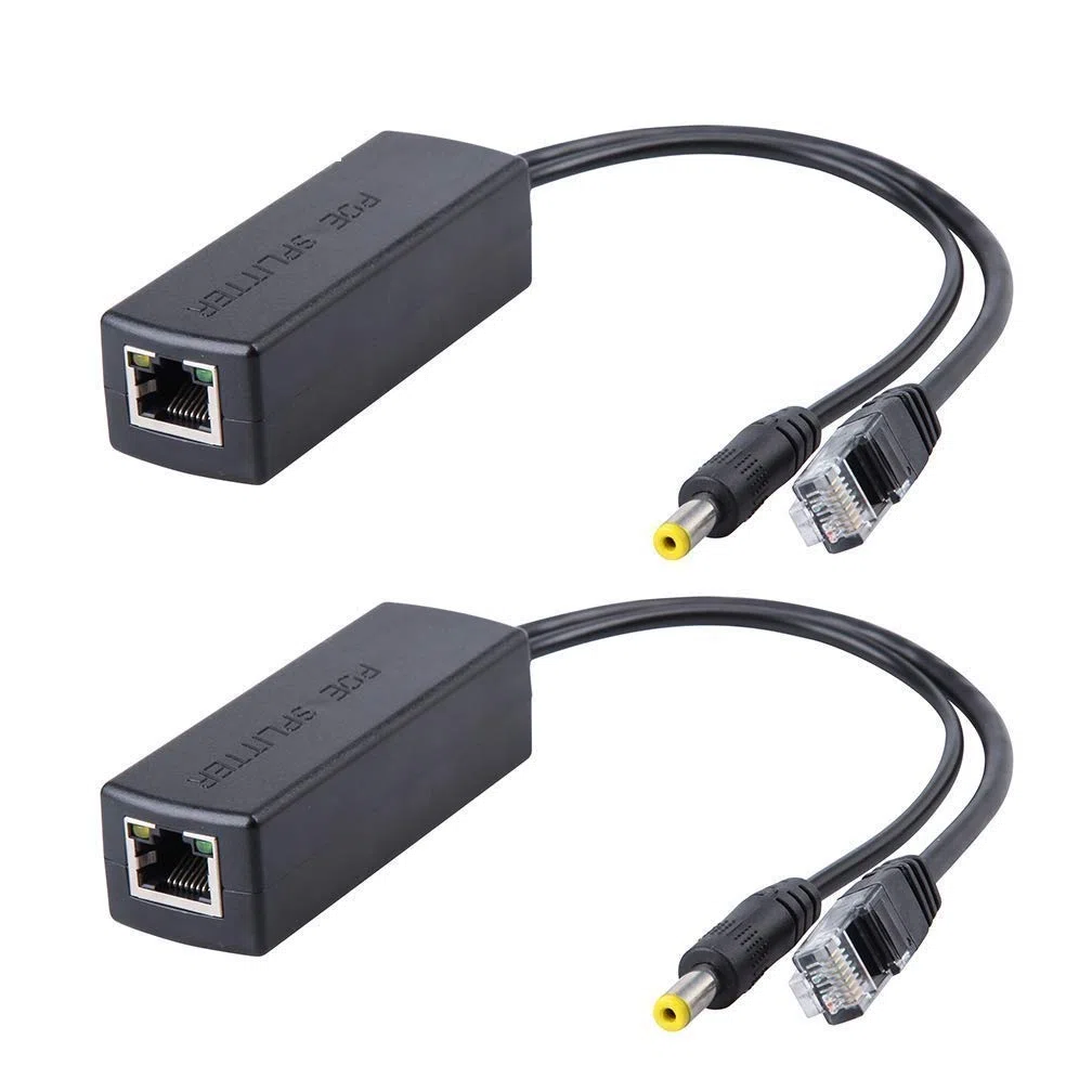 10Gtek [2 Pack] Active Poe Splitter Adattatore, 48V to 12V, IEEE 802.3af Compliant 10/100Mbps up to 100 Meters for Surveillance Camera, Wireless Access Point And VoIP Phone