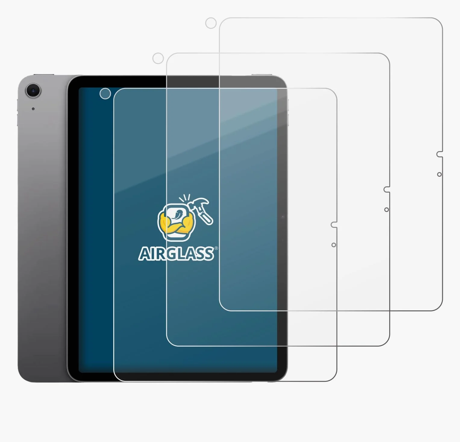 brotect 3 Pezzi Pellicola Vetro per Apple iPad Air 13" M4 2026 | (Fronte+Fotocamera) Chiara Protezione Schermo Made in Germany, Durezza 9H Anti-Graffio Glass Screen Protector