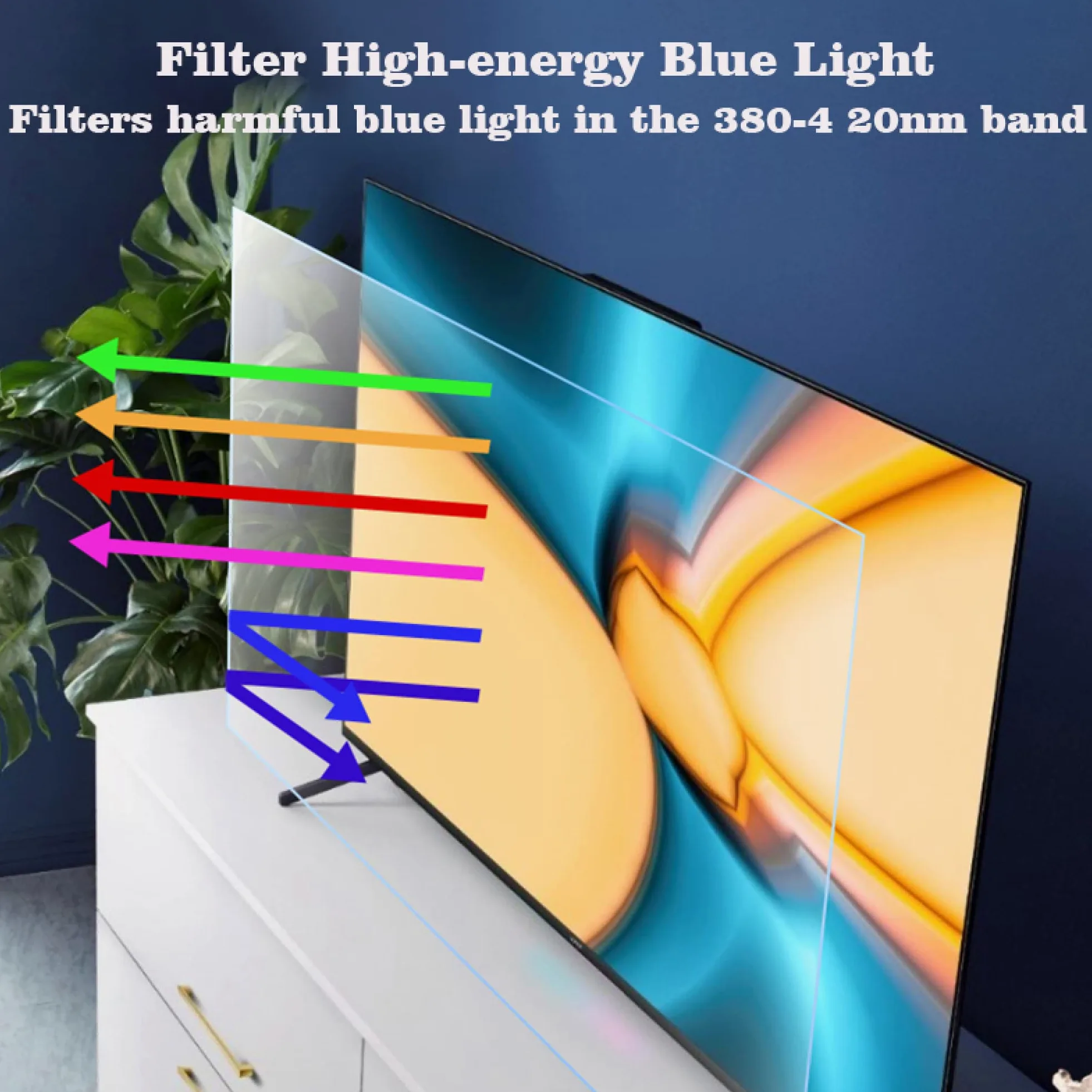 LEFEDA Pellicola protettiva anti luce blu, anti radiazioni, filtro HD trasparente antiriflesso – allevia l'affaticamento degli occhi – per monitor/display/display da 32-75 pollici, trasparente (1429 x
