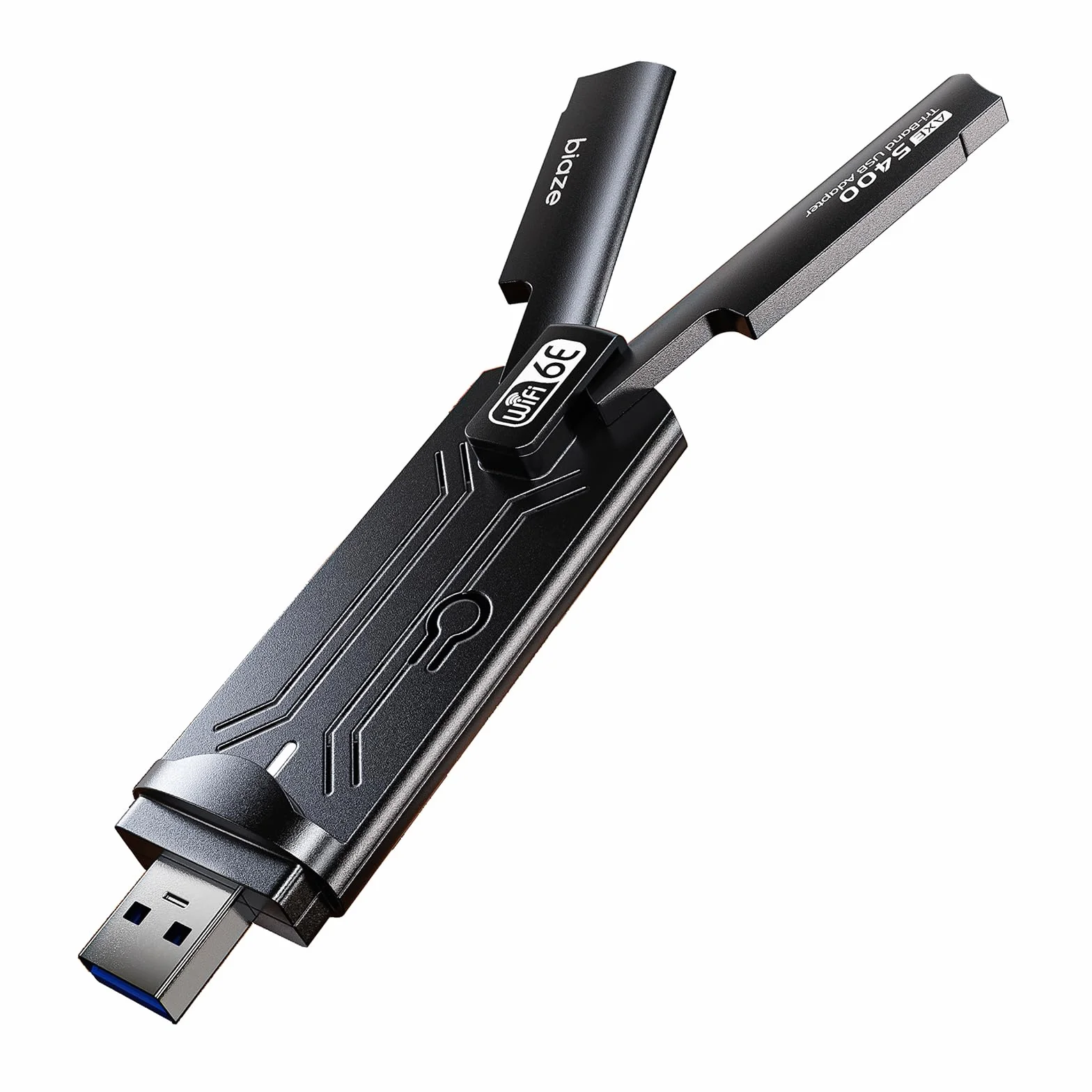 Adattatore Wireless WiFi 6E 5400 Mbps USB 3.0 - Adattatore WiFi dual band gaming per PC e laptop, scheda di rete WiFi 6E con antenna esterna (WiFi6E 5400 Mbit/s)
