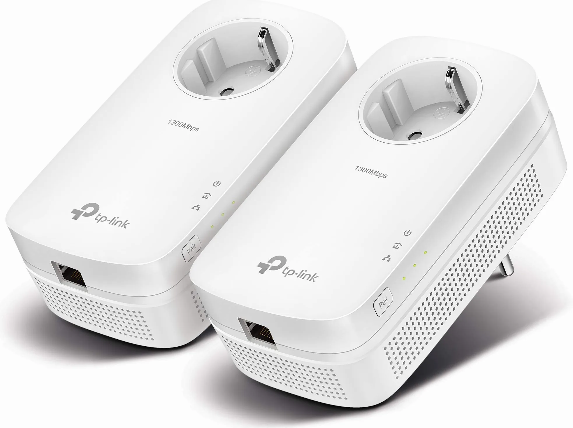 TP-Link TL-PA8010P KIT Powerline AV1300 con porta Gigabit e Schuko presa elettrica integrata, Plug & play, non richiede alcuna configurazione, Bianco
