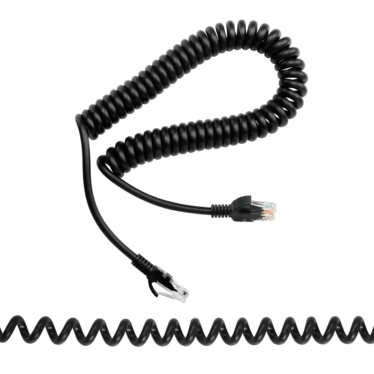 Cavo Ethernet Cat5e a spirale retrattile Cavo di rete LAN RJ45 a spirale per laptop, desktop, router, set-top box - Estensibile a 1,5 m
