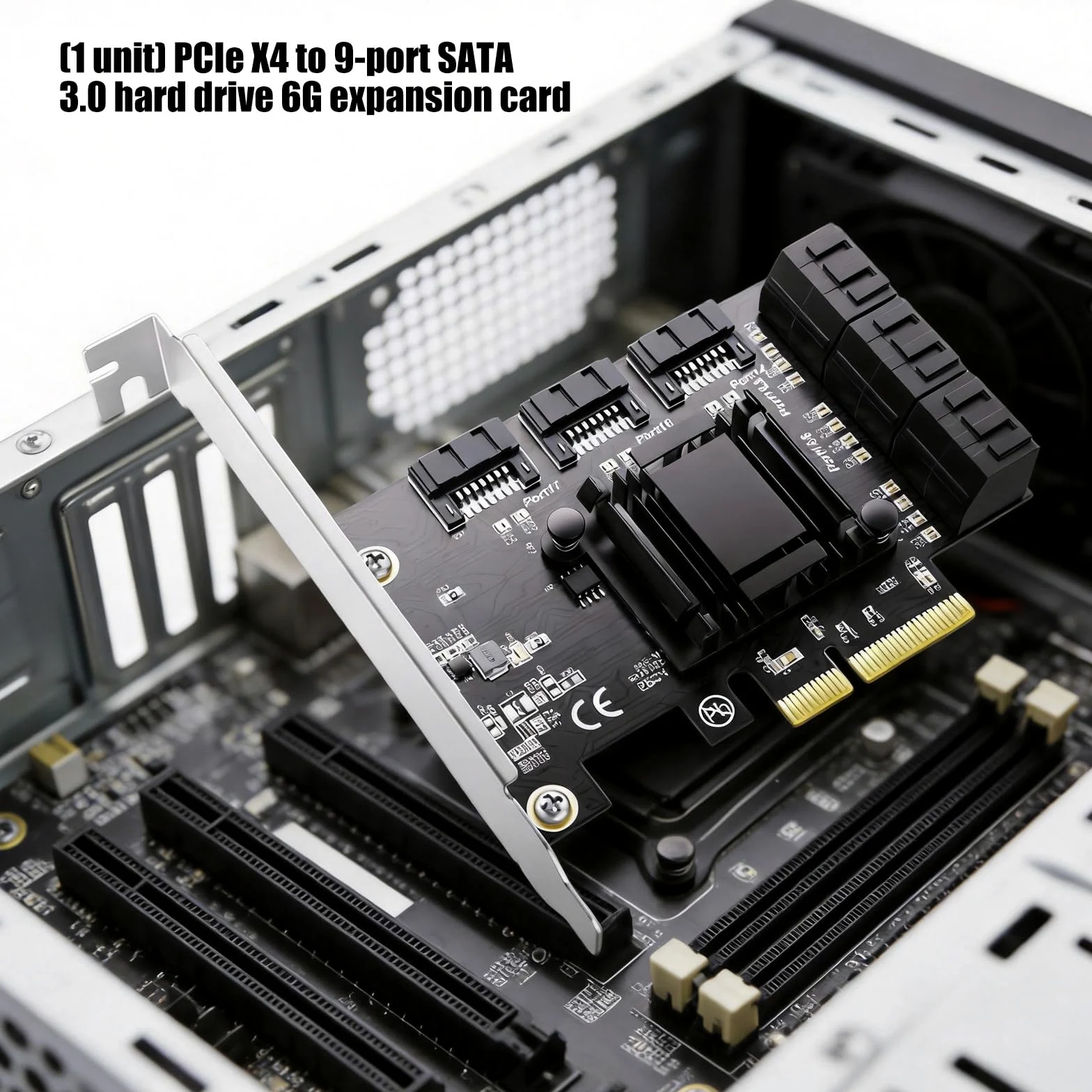 Scheda espansione PCIE da 4X a 9 Porte SATA3.0 con velocità 6 Gbps per trasferimento Dati Alte Prestazioni
