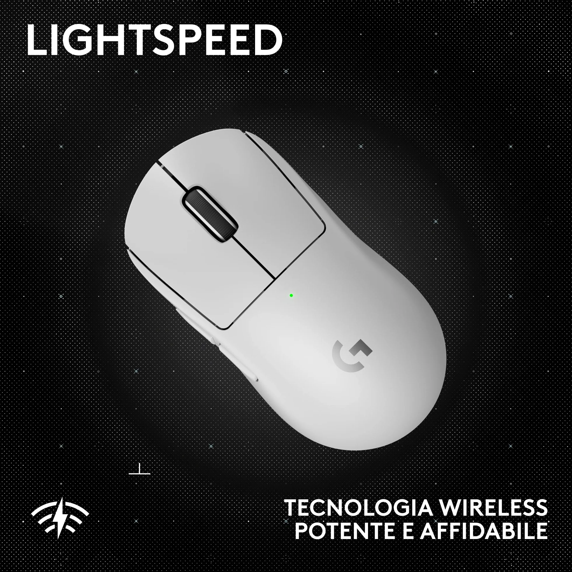 Logitech G PRO X SUPERLIGHT 2 SE mouse gaming wireless, mouse Pro-Grade da 60 g con 5 pulsanti programmabili, sensore a 44.000 DPI, >888 IPS, velocità di aggiornamento 1 kHz, USB-C, PC/Mac - Bianco