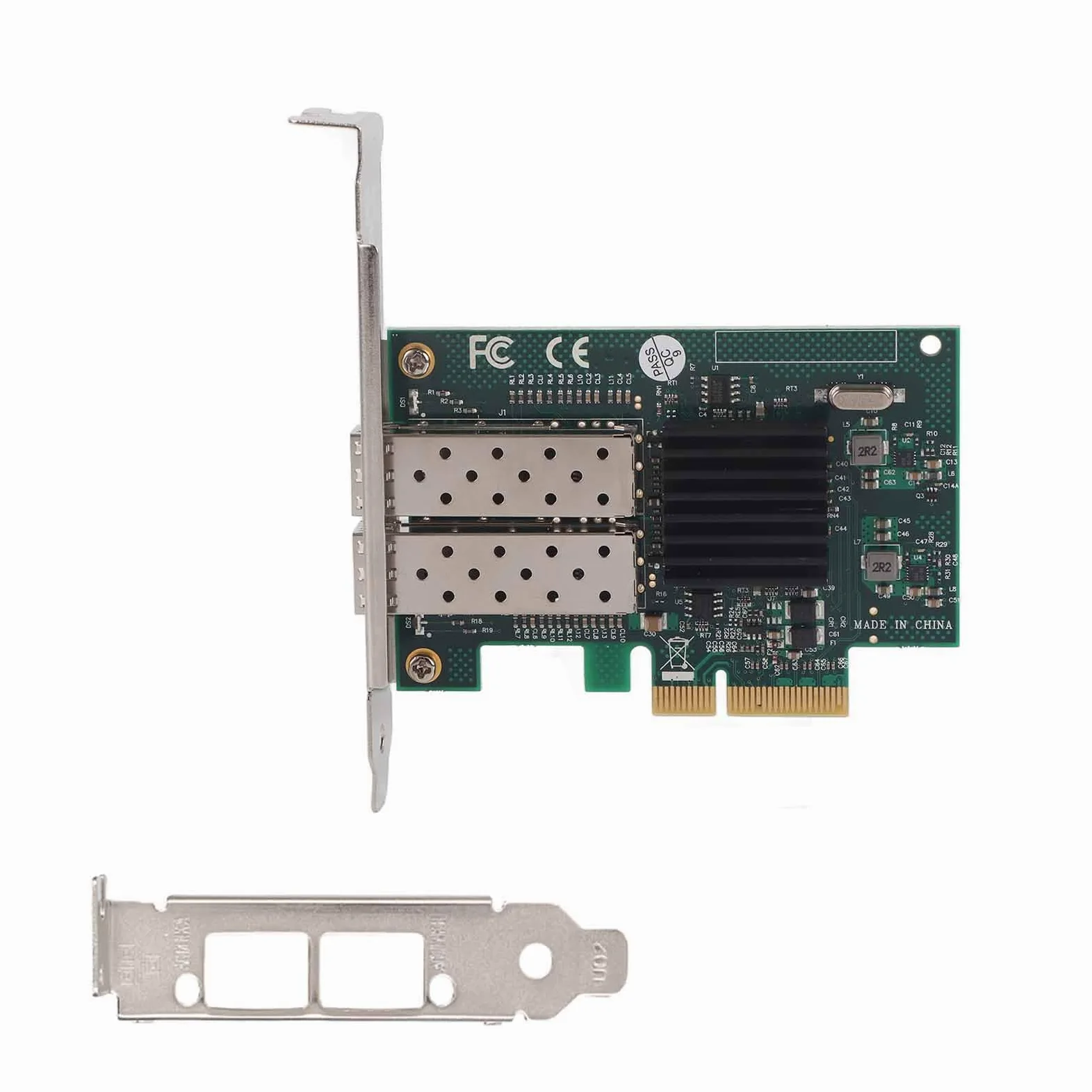 Scheda PCI-E Gigabit con Doppie Porte per 82576EB - Adattatore di Rete Veloce Adatto per PC e Server - Dissipatore di Calore in Metallo