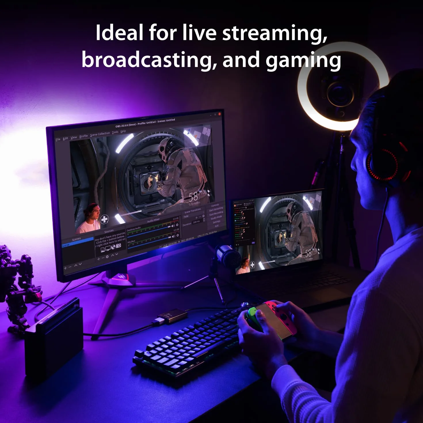 j5create 4K HDMI Video Capture Card, DSLR Cam Link, Game Capture Adapter per giochi in diretta, broadcasting, streaming, videoconferenza | Supporto 4K30, 2K60, 1080p120 (JVA11)