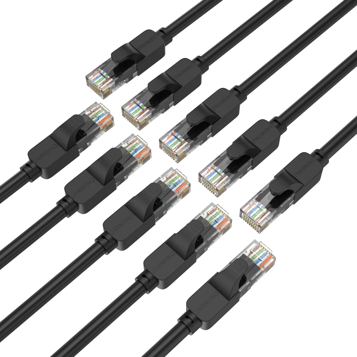Cavo Ethernet Cat 6 1m 10 pezzi,Internet ad Alta Velocità 10Gbps Interno/Esterno, Cavo Patch LAN RJ45 Nero,Ethernet Adatto Per Giochi, Computer, Televisori, Router, Stampanti