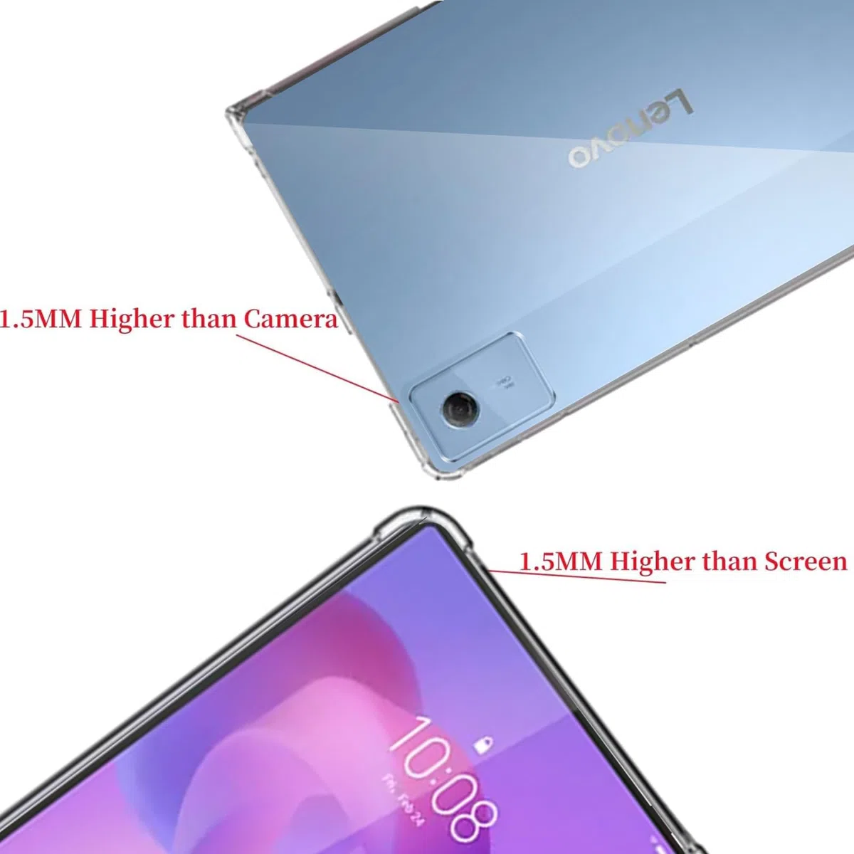 MEMELOKA Custodia per Lenovo Idea Tab Tablet 11 Pollici (TB336FU) + 2 Pezzi Vetro Temperato, Cover Protezione in TPU Morbido Ultra-Sottile con Airbag in Silicone Rinforzato