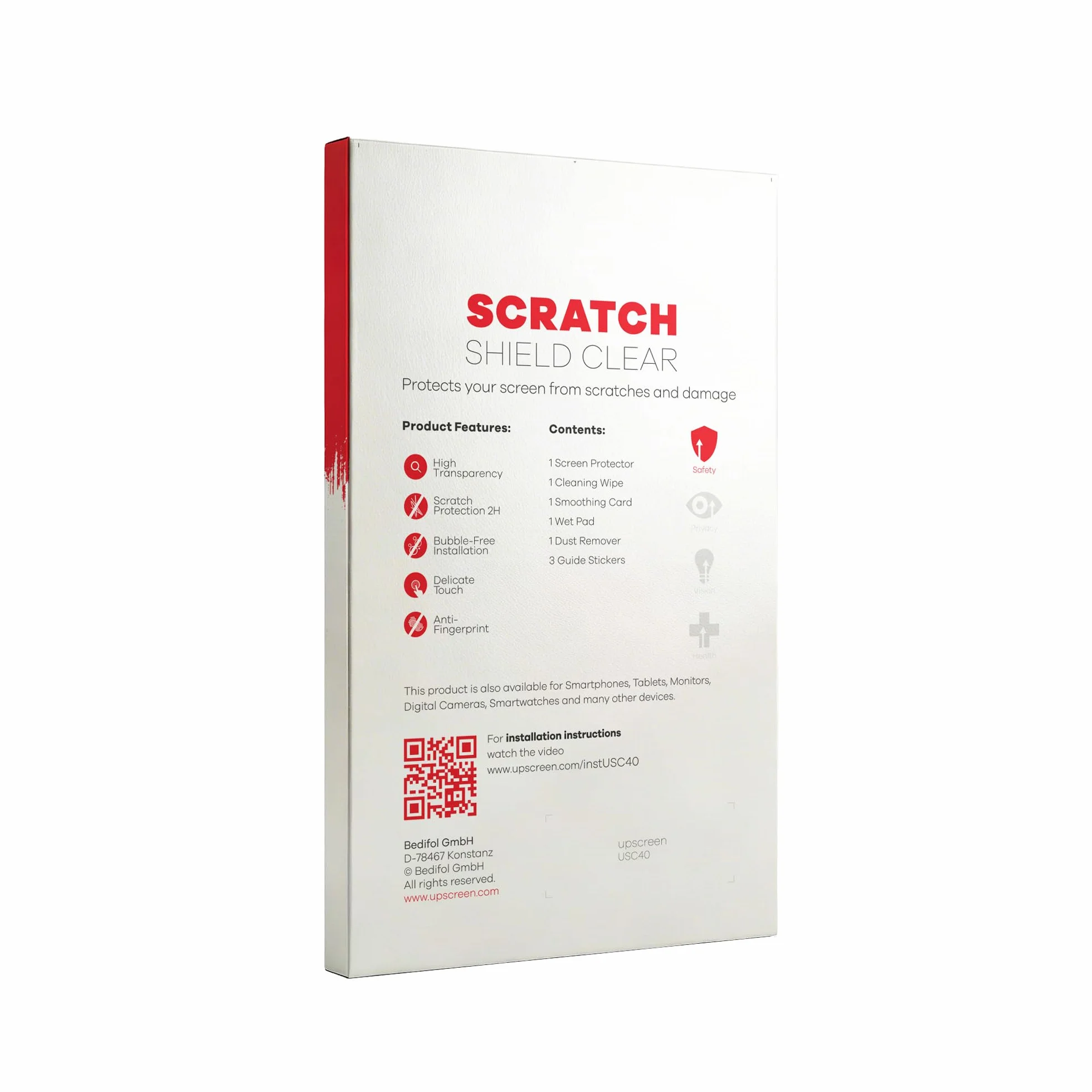 upscreen Pellicola Protettiva per Wacom Cintiq 22 | , Chiara Protezione Schermo Made in Germany, Anti-Graffio Trasparente Mounting Kit